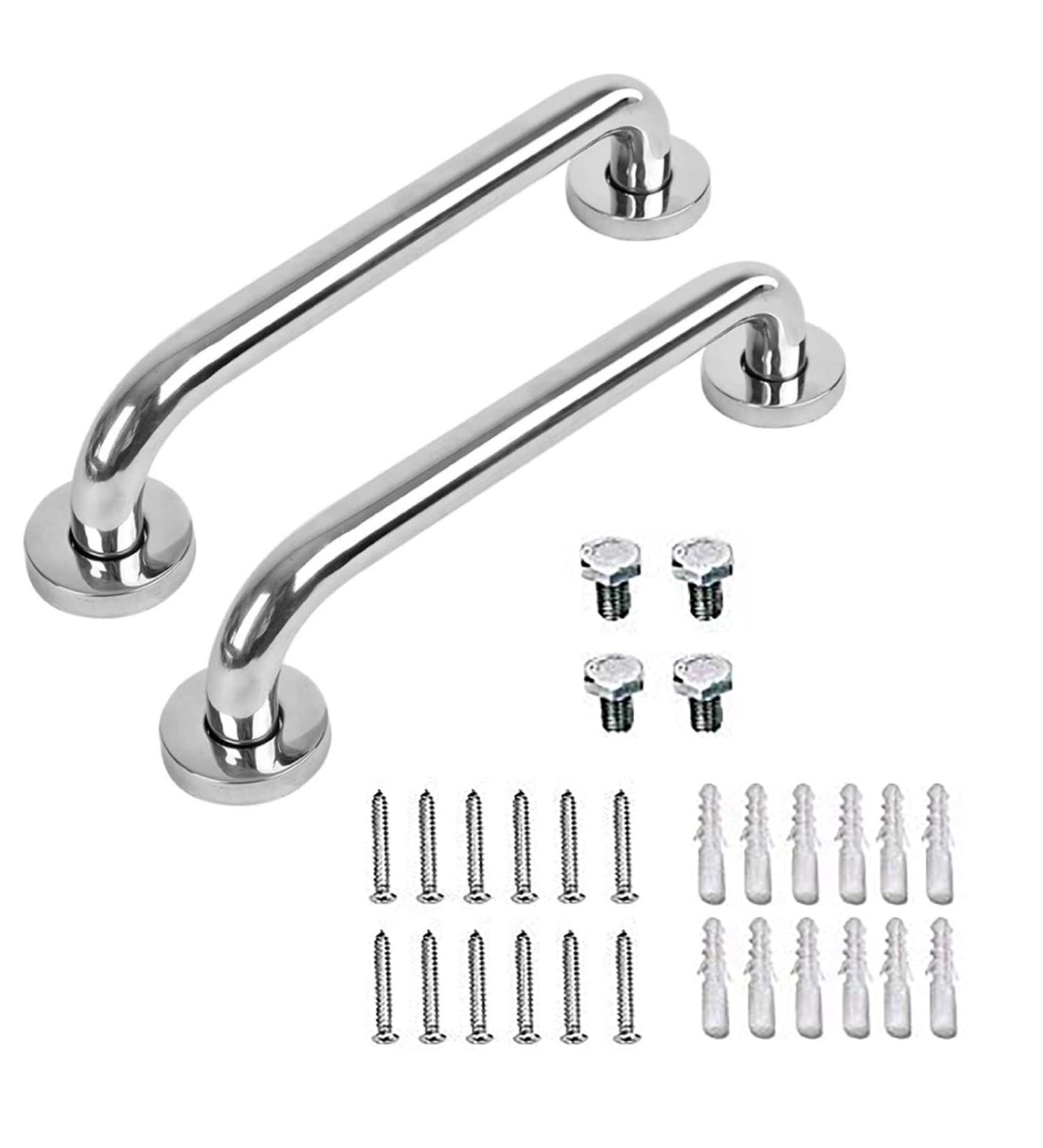 iDocare 2 Pack 12 Inch Stainless Steel Shower Grab Bar Shower Grab Bars Bathroom Grab Bar Shower Handle Bath Handle Safety Hand Rail Support - Elderly Handicap Injury Senior Assist Bath Handle 30cm/12inch Shine - Buy Online on GoSupps.com