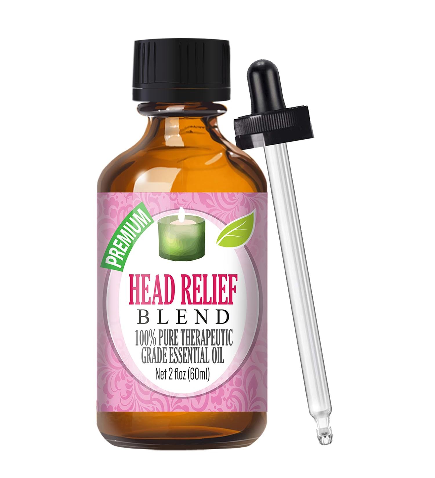 Healing Solutions Head Relief Blend Essential Oil - 100% Pure Therapeutic Grade - 60ml - Aromatherapy Essential Oils - Aromatherapy Oil - Therapeutic Grade Essential Oil