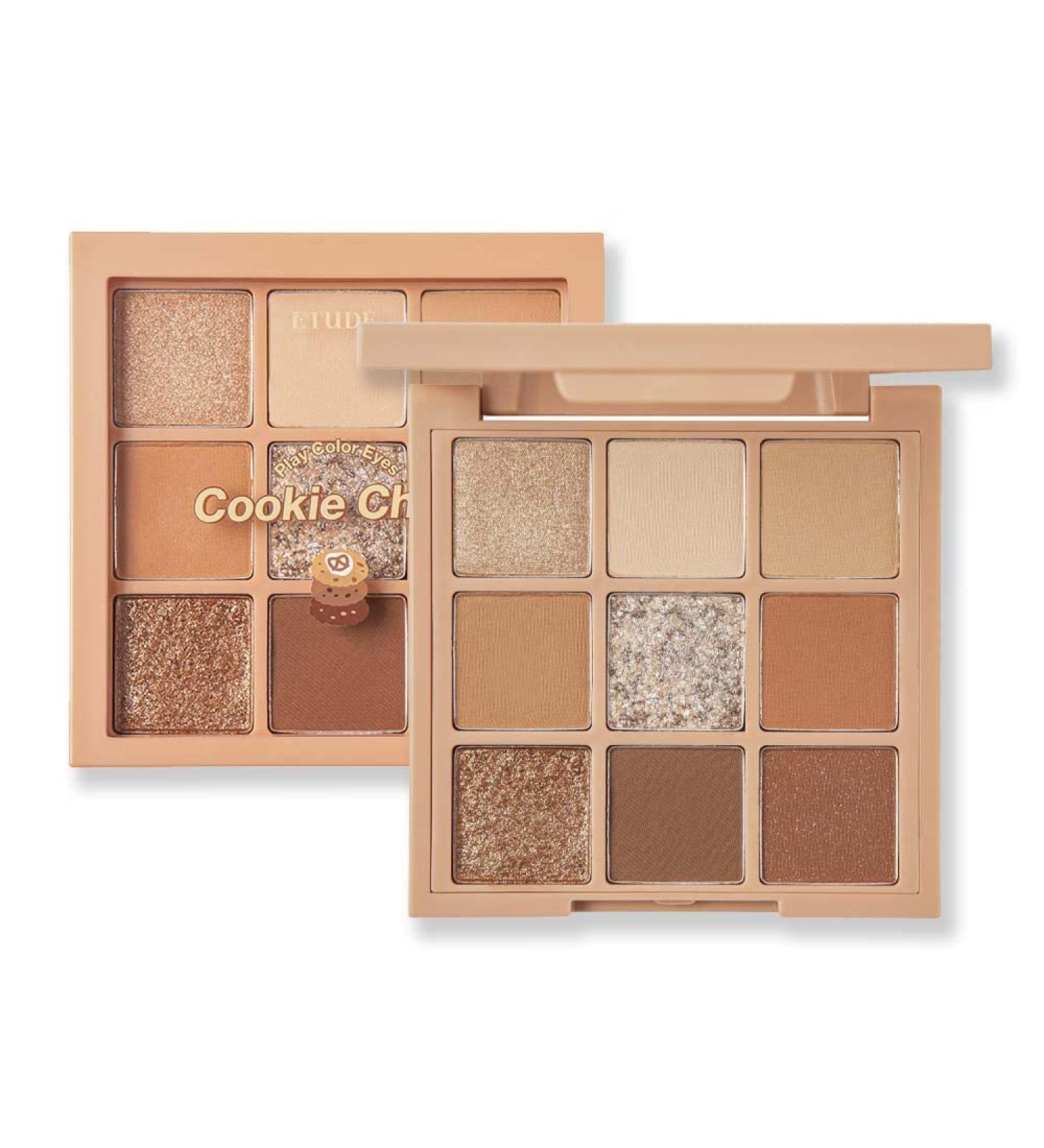 ETUDE Play Color Eyes Cookie Chips | 9 Shade Eyeshadow Palette - Daily Brown & Glitter Colors | Easy Blendable K-beauty Palette - Buy Online on GoSupps.com