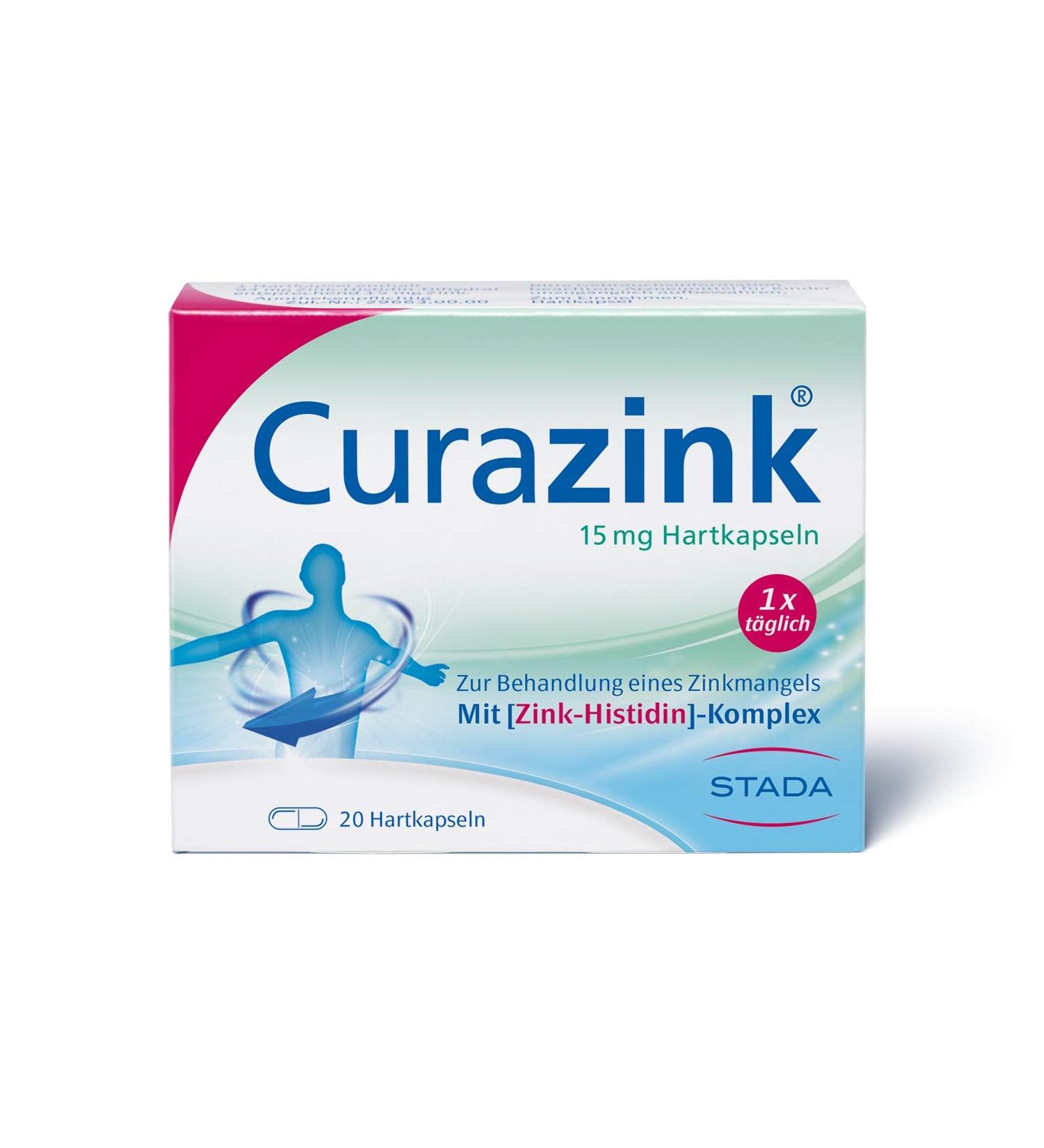 Curazink Hard Capsules - 15mg Zinc for Clinically Secured Zinc Deficiency - 20 Pack - Buy Online on GoSupps.com