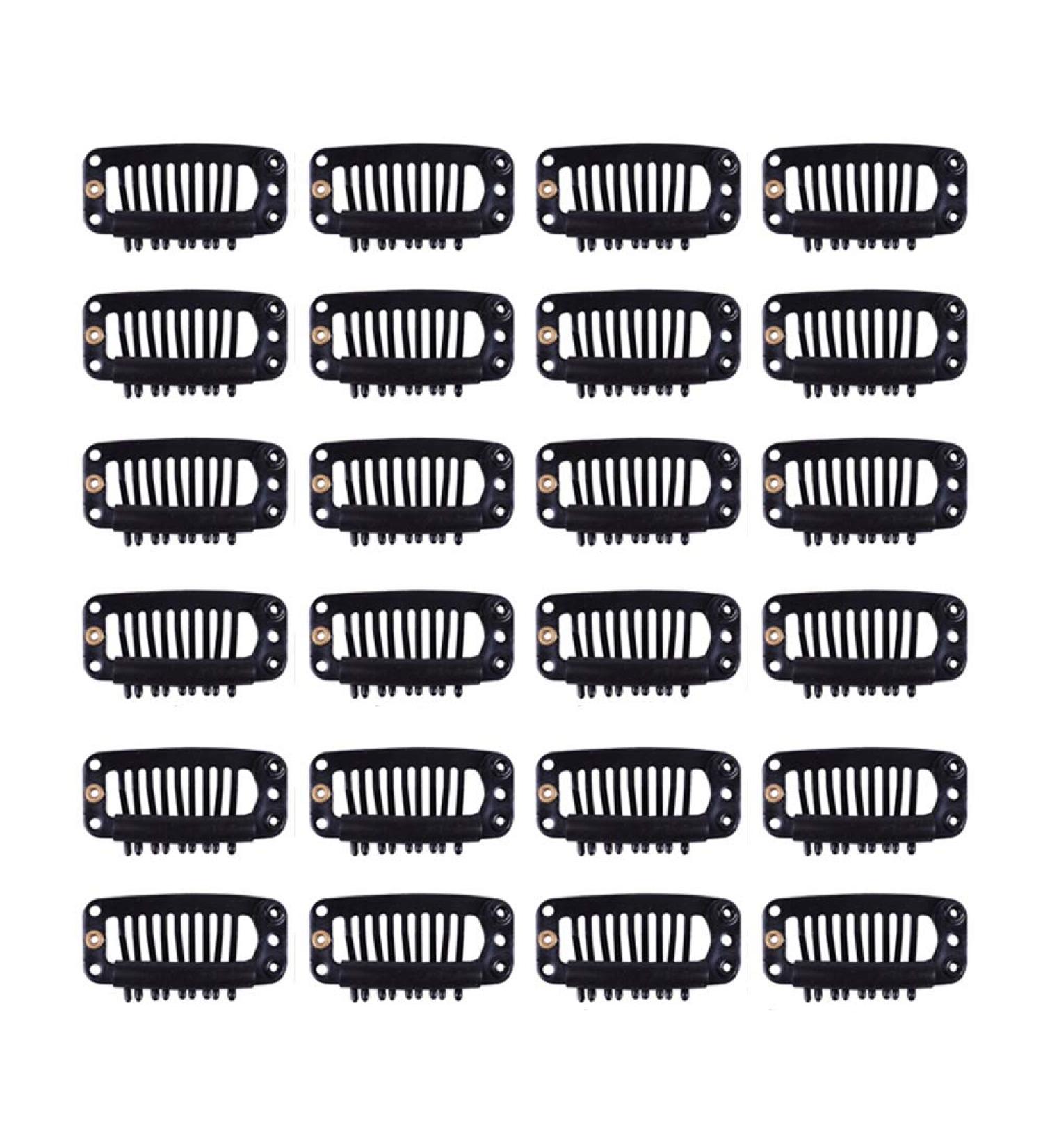 24pcs 32mm Black Metal Wig Clips for Hair Extensions - Wig Snap Clips for Hairpieces - Buy Online on GoSupps.com