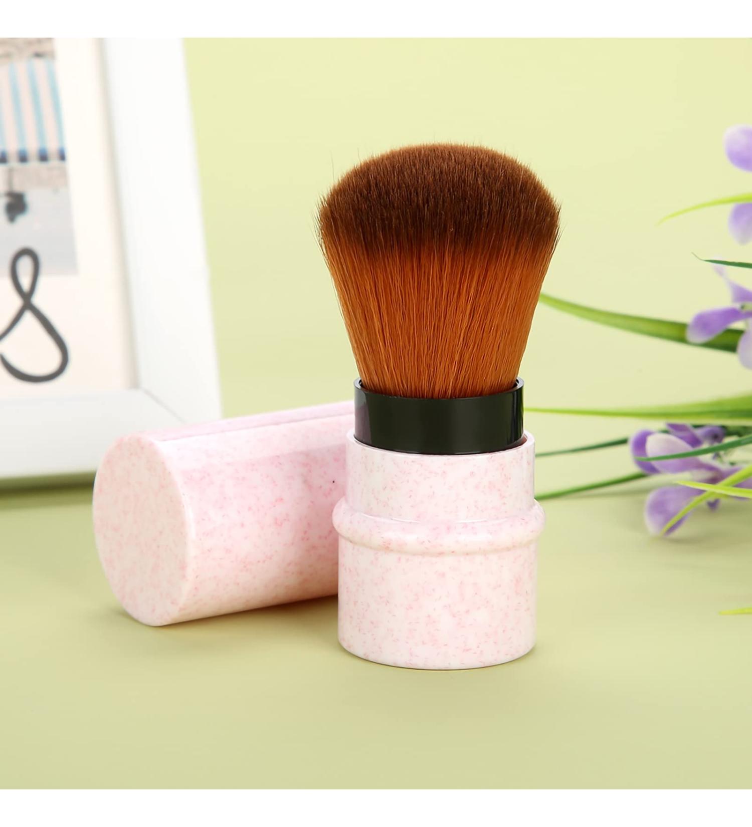 Short Marbling MakeupBrush Stretchable Handle Portable and Lightweight Ideal for Powder Blusher Concealer (Pink) - Buy Online on GoSupps.com