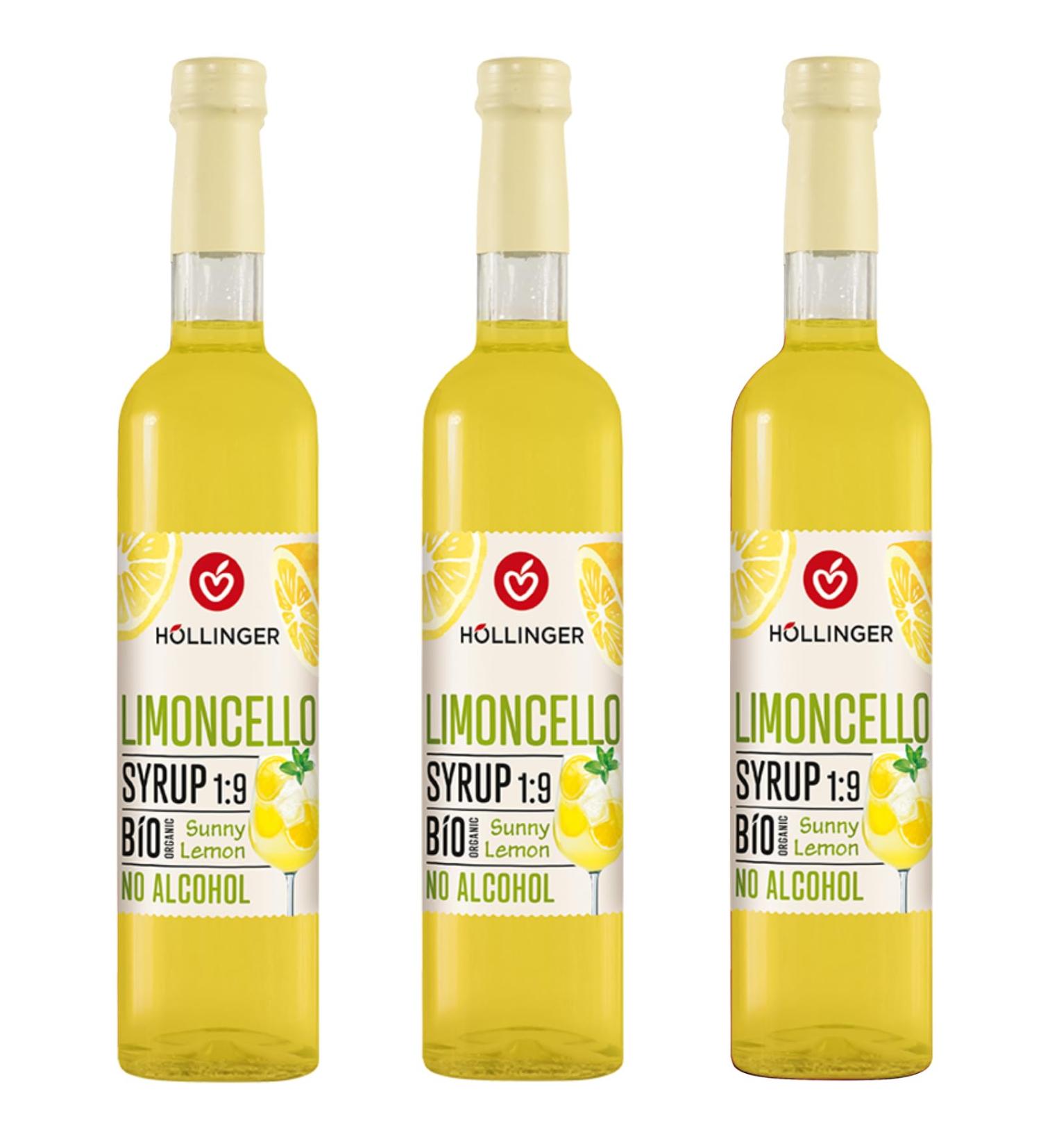 H llinger Sirop de Limoncello Bio Sans Alcool Pack de 3 Bouteilles en Verre de 500ml Ratio de Dilution 1:9 Pour Cocktails et Boissons Rafra chissantes - Buy Online on GoSupps.com