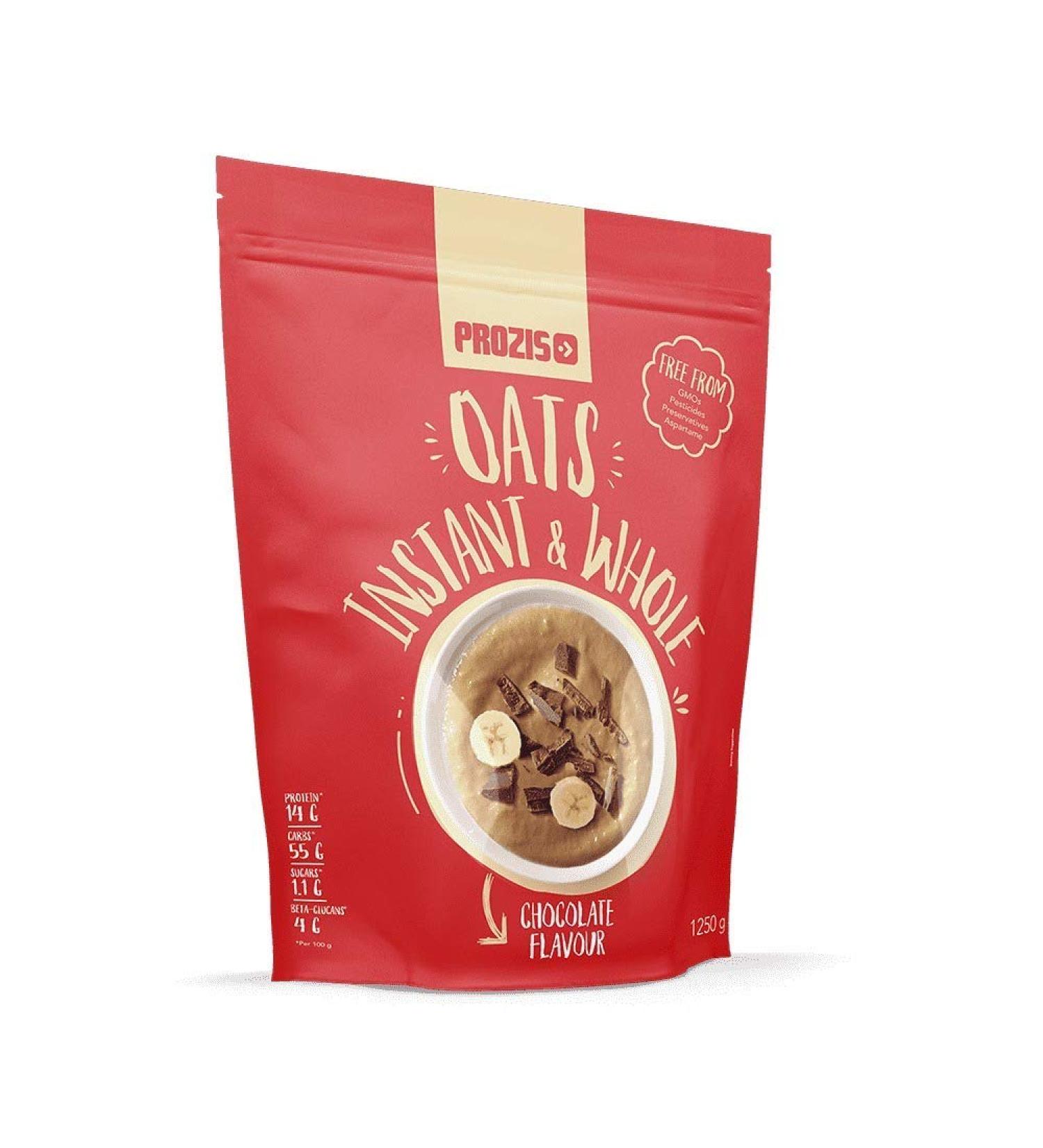 Prozis Instant Whole Oats Powder 1250g Chocolate Cereals Enriched with Proteins and Carbohydrates High Quality - Suitable for Vegetarians and Vegans - Buy Online on GoSupps.com