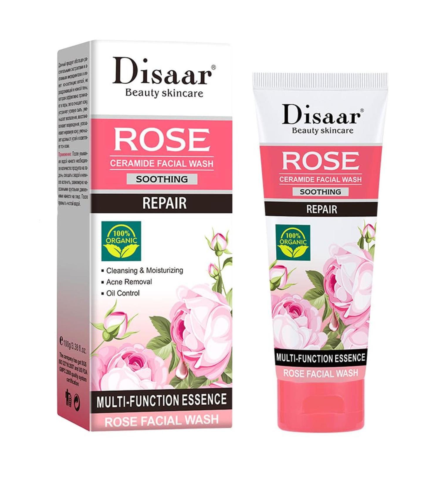 DISAAR Beauty Rose Ceramide Facial Wash Soothing Repair Cleansing Moisturizing Acne Removal Face Oil Control 100g/3.38fl.oz - Buy Online on GoSupps.com