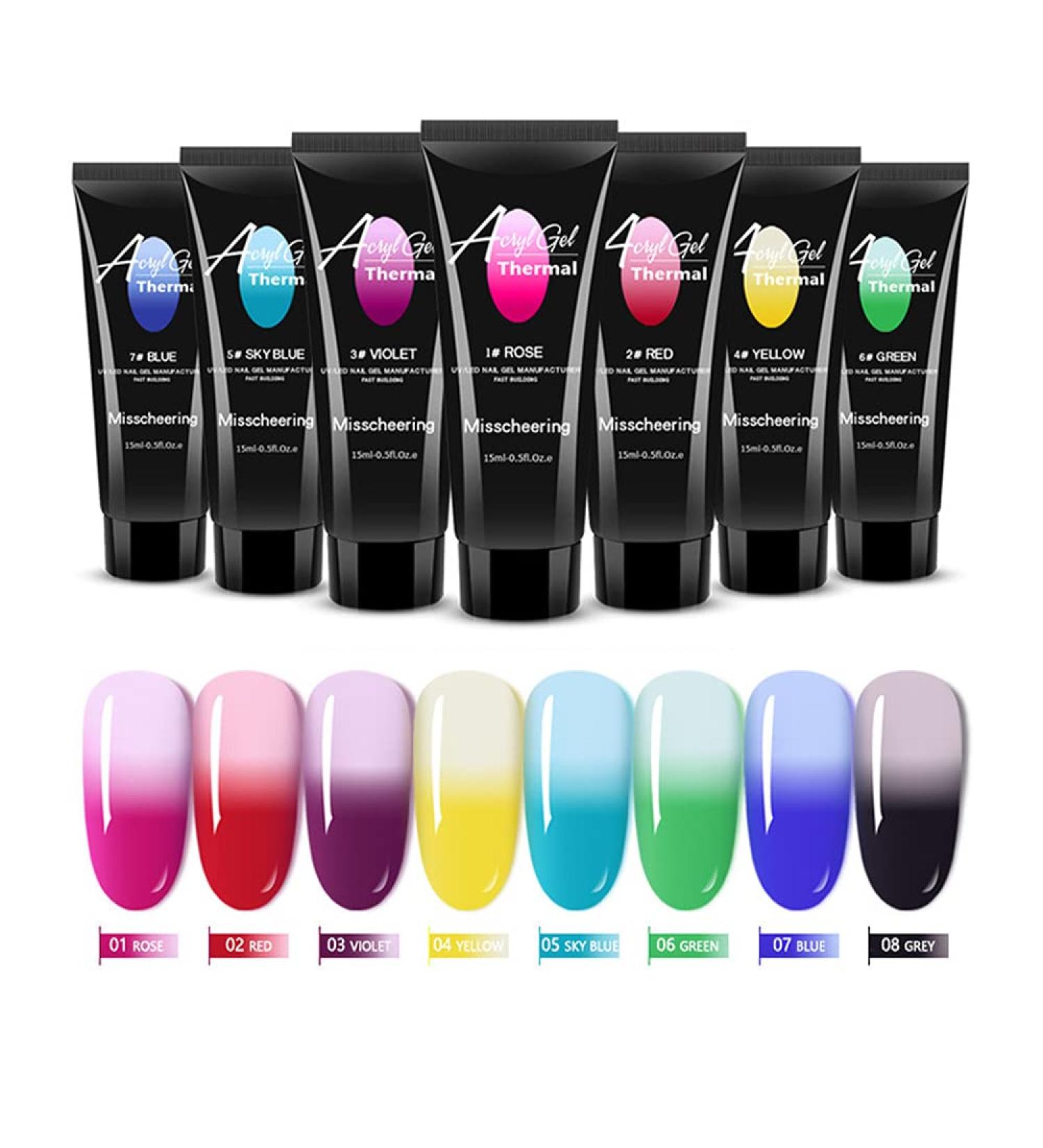 Nail Gel Kit - 8x15ml Temperature Color Change Nail Polish for Beginners | Builder Gel Extension | International Shipping - Buy Online on GoSupps.com