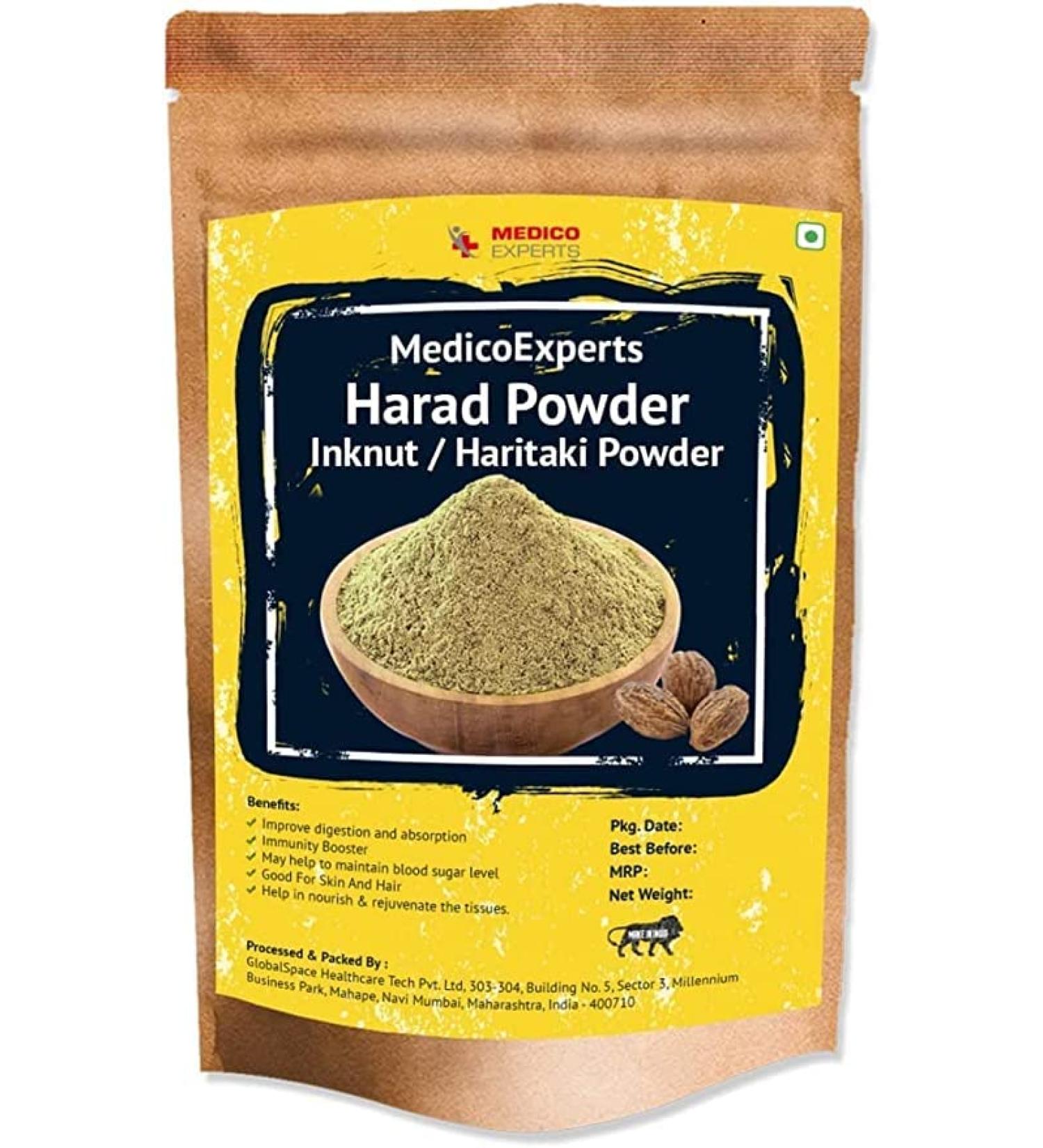 Organic Shiv Haritaki Powder - 100g | Pure Haritaki, Kadukkai, Harad & Inknut Powder for Skin & Digestion - Buy Online on GoSupps.com