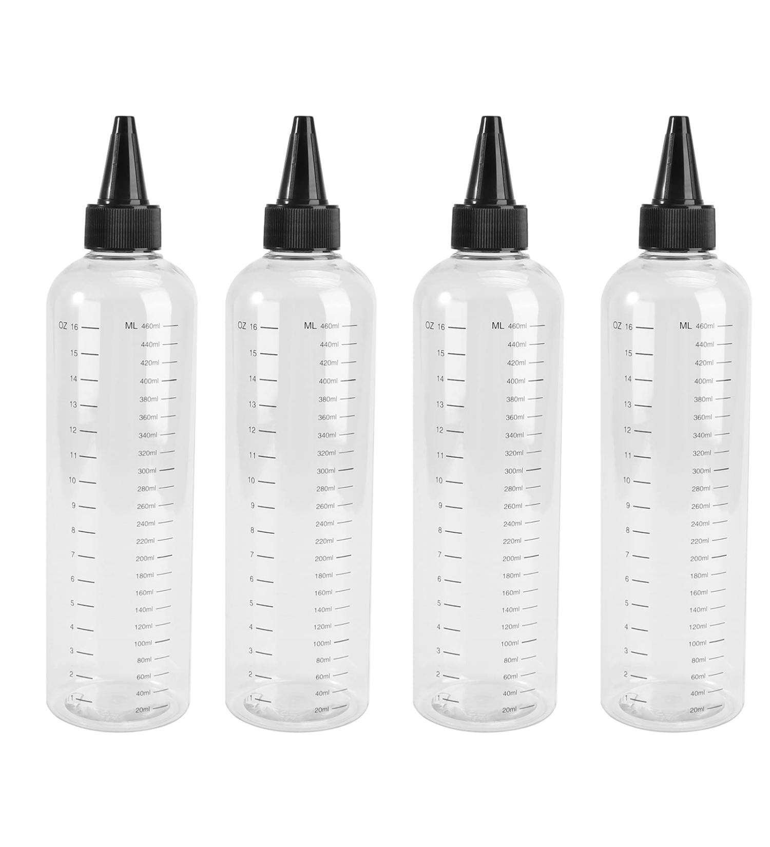 Lurrose 4 x 500ml Hair Color Bottles - Refillable Applicator with Measurement Scale for Perfect Hair Dyeing | Ideal Coloring Tool for Permanent Wave & Oil Salon - Buy Online on GoSupps.com