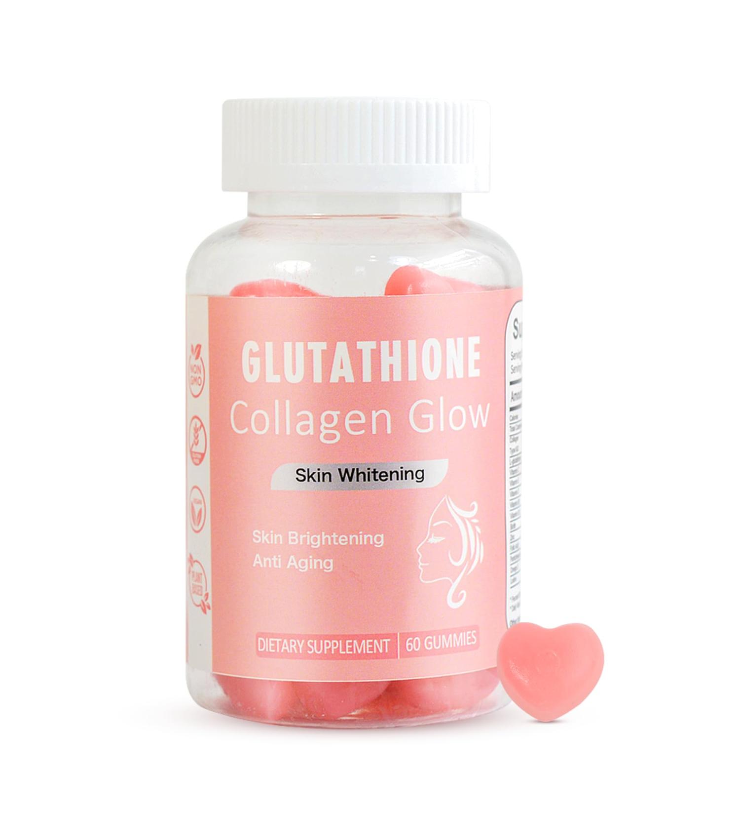 Laicuherb Glow Gummies for Women Skin & Nails Care, 60 Count Watermelon Flavor Collagen Glowing Skin Gummies for Skin Brightening, Organic Chewable Vitamins, Vegan, Gluten-Free - Buy Online on GoSupps.com