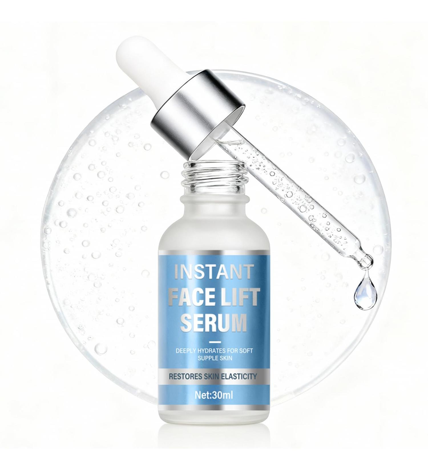 Instant Face Lift Serum - Advanced Firming & Skin Tightening Treatment for Face & Neck - Visibly Smooths Fine Lines Wrinkles & Sagging Skin - Fast-Absorbing Non-Greasy Formula - 1 Fl Oz - Buy Online on GoSupps.com