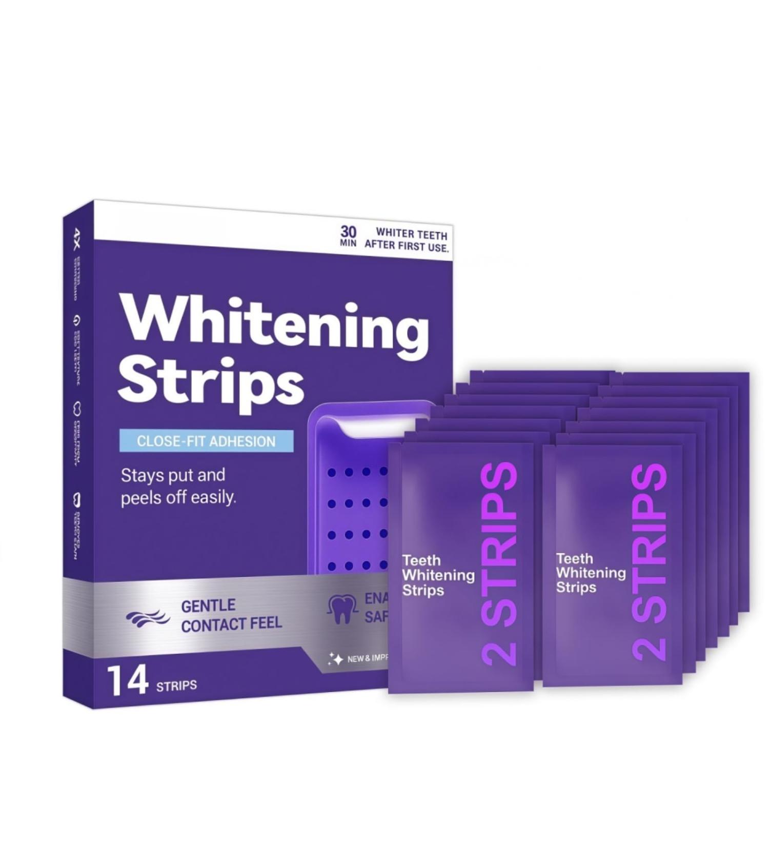 Purple Teeth Whitening Strips Gentle Daily Purple Whitening Strips for Surface Stain Reduction & Natural Shine Portable Whitening Strips Purple for Home or On-The-Go Use (14) - Buy Online on GoSupps.com