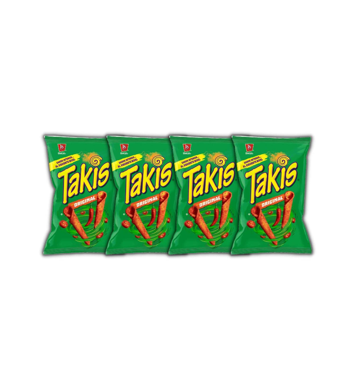 Barcel Takis Original Flavored Chips (Imported From Mexico) - Box of 4 Bags (Net. 70g each) - Mexico Original Takis