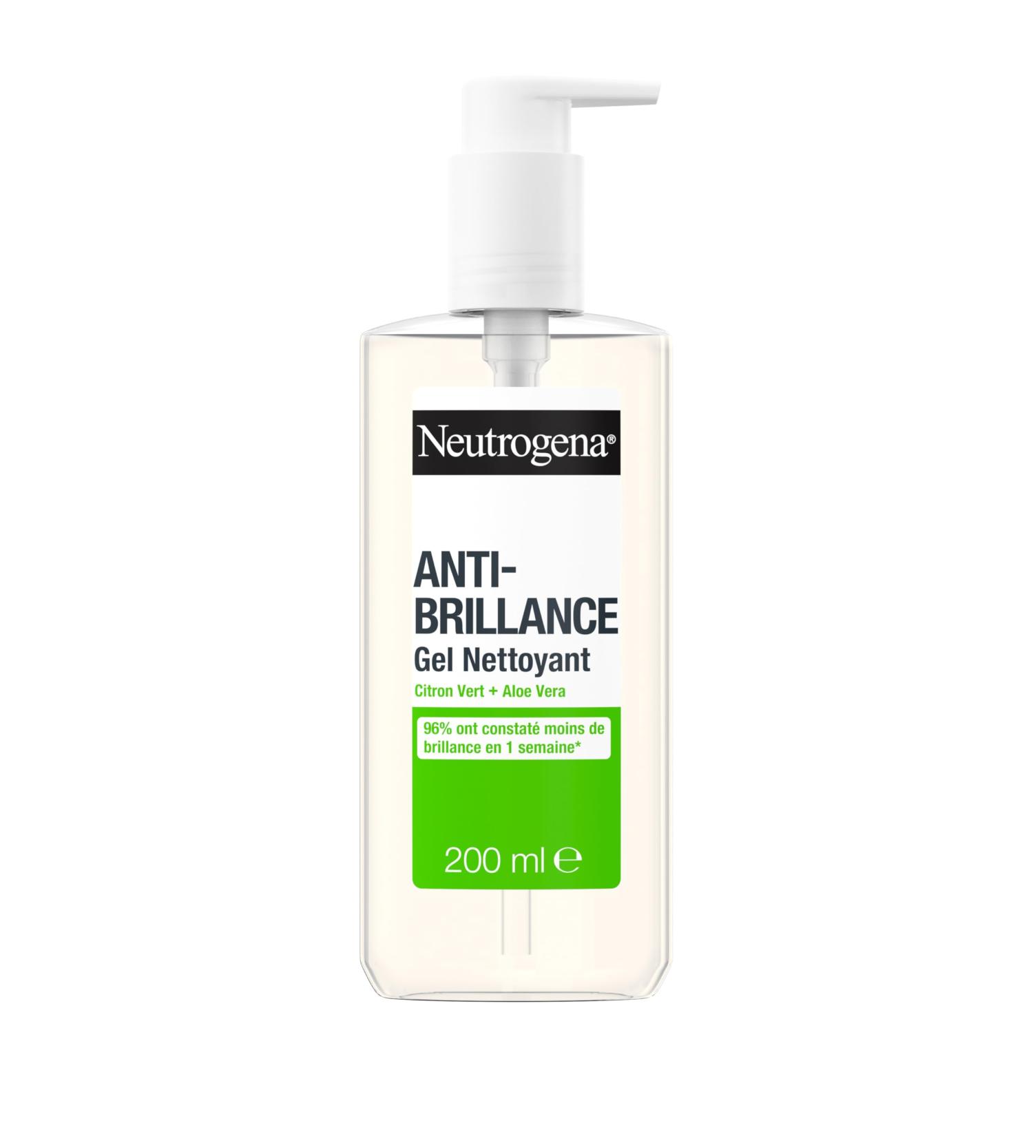 Neutrogena Gel Nettoyant Anti-Brillance (flacon-pompe de 200 ml) Nettoyant visage au citron vert et aloe vera (0 5%) - Buy Online on GoSupps.com