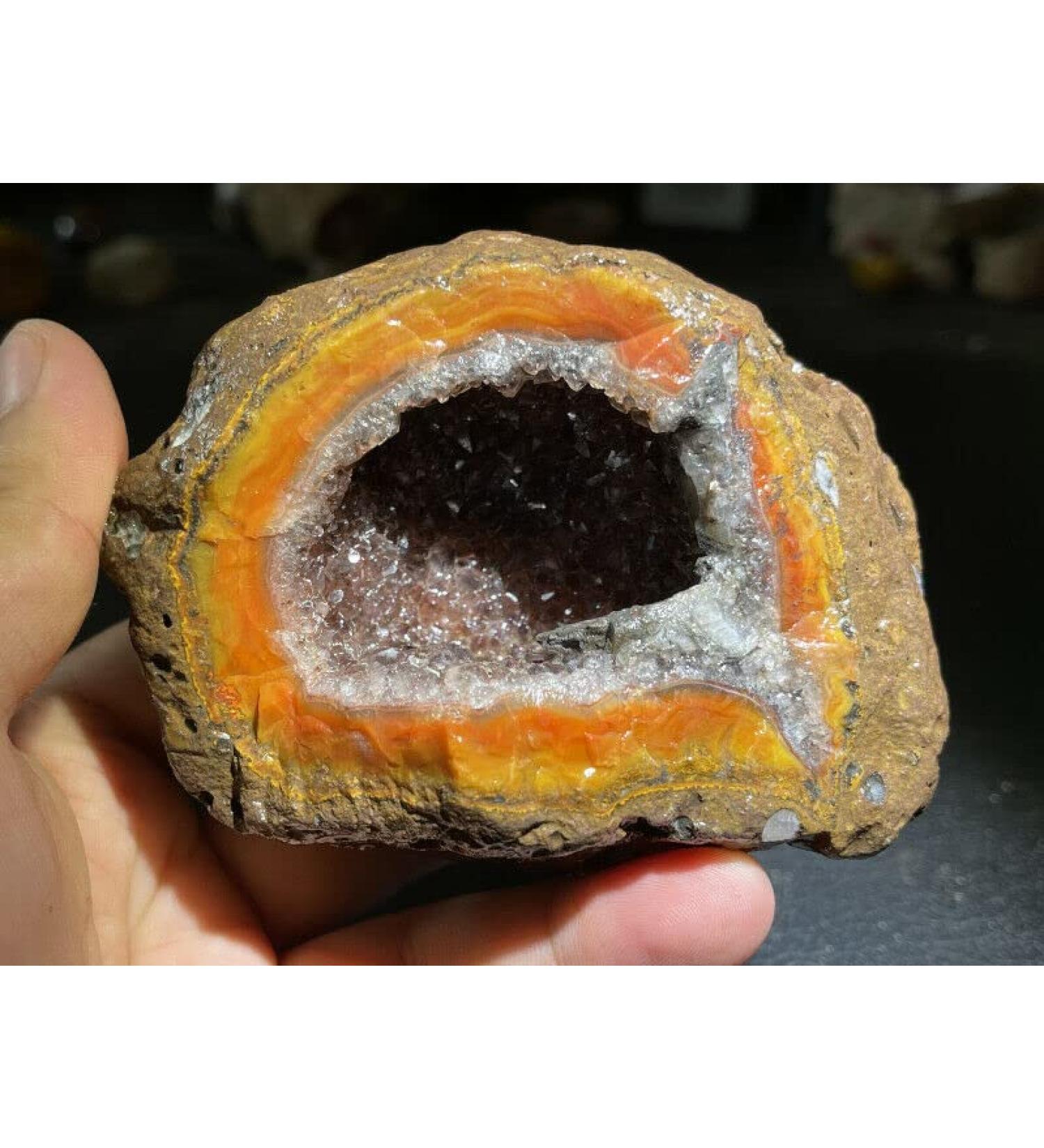 Natural Crystal Rough Red Battle Blood Agate Rough China Agate Crystal Achat Geode Specimen 464g RD1 - Buy Online on GoSupps.com
