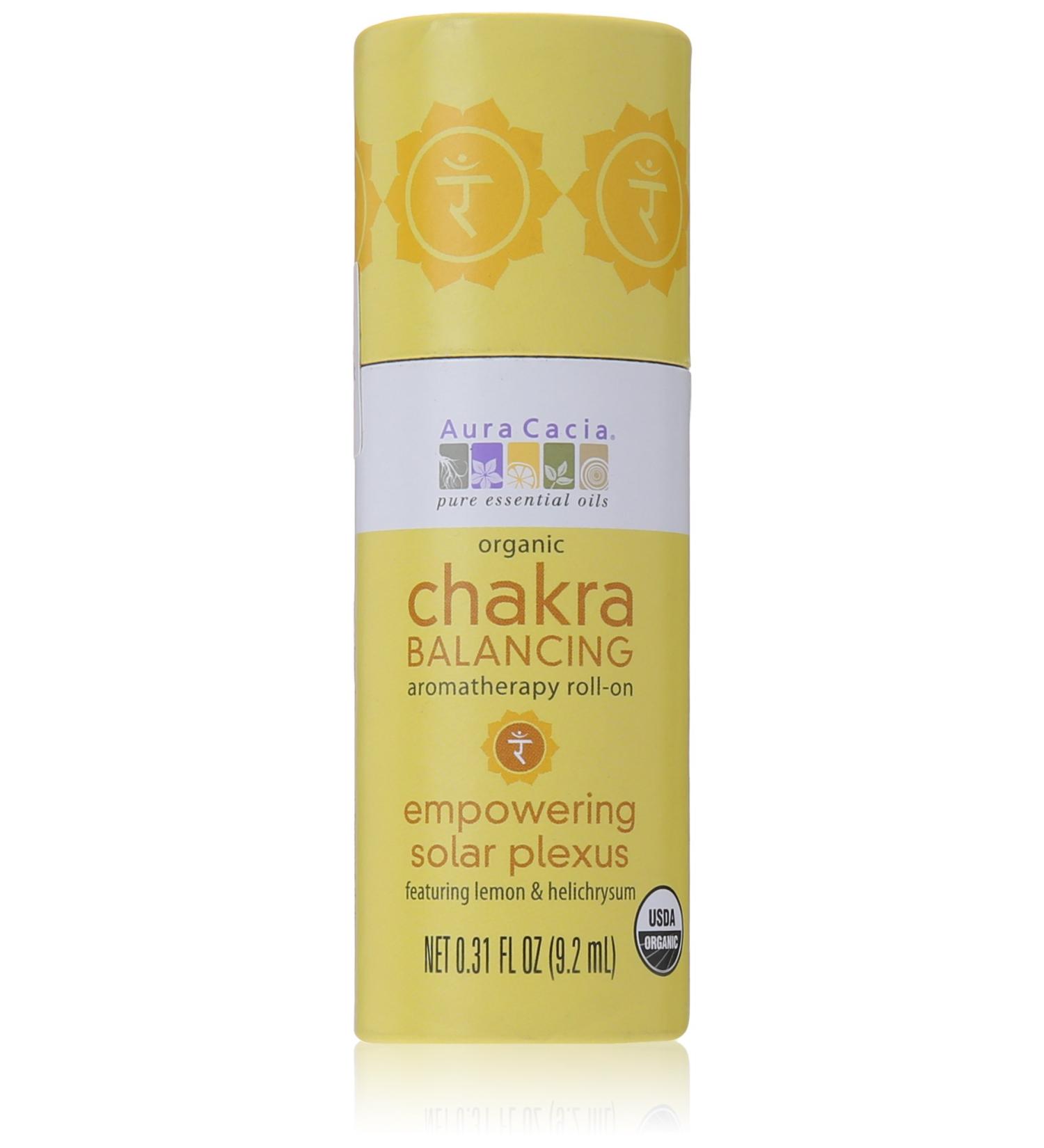Aura Cacia Organic Chakra Balancing Roll-on - Empowering Solar Plexus Aromatherapy - 0.31 oz - Buy Online on GoSupps.com