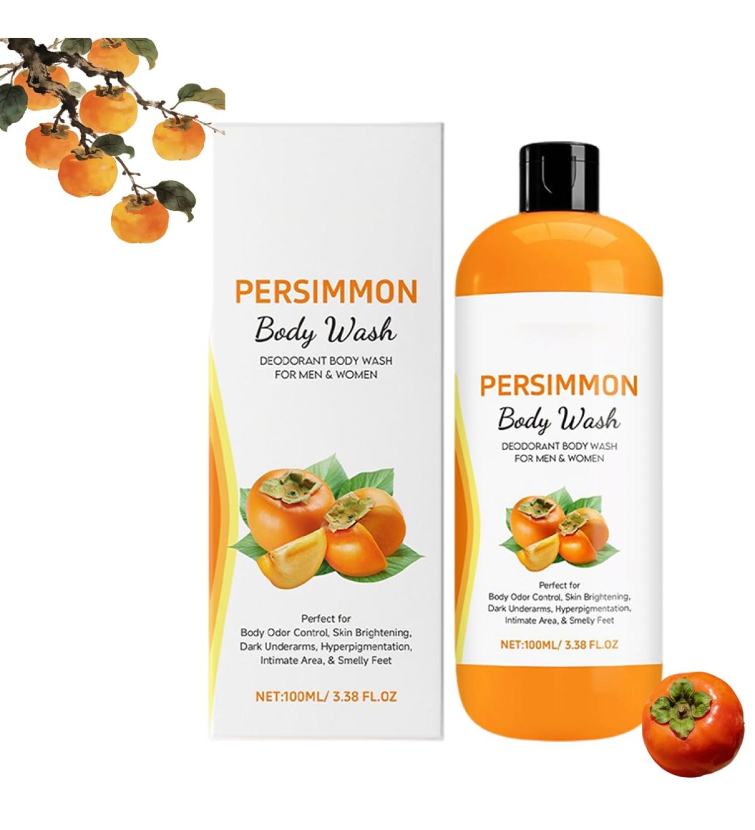 VSDFAW Persimmon Bath Wash Gel for Women & Men Cleansing Body Deodorizing Refreshing & Moisturizing Nourishing Skin Gentle for Skins(3.38floz/pcs) (1Pcs) - Buy Online on GoSupps.com