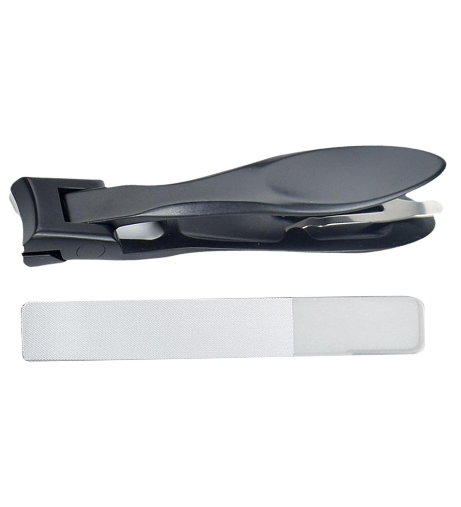 Nail Clippers - | Nail Clippers | Stainless Steel Nail Clippers with Nail File | Comfortable Grip Nail Clippers for Men and Women Pedicure Tools Nail Care for Grooming Black - Buy Online on GoSupps.com