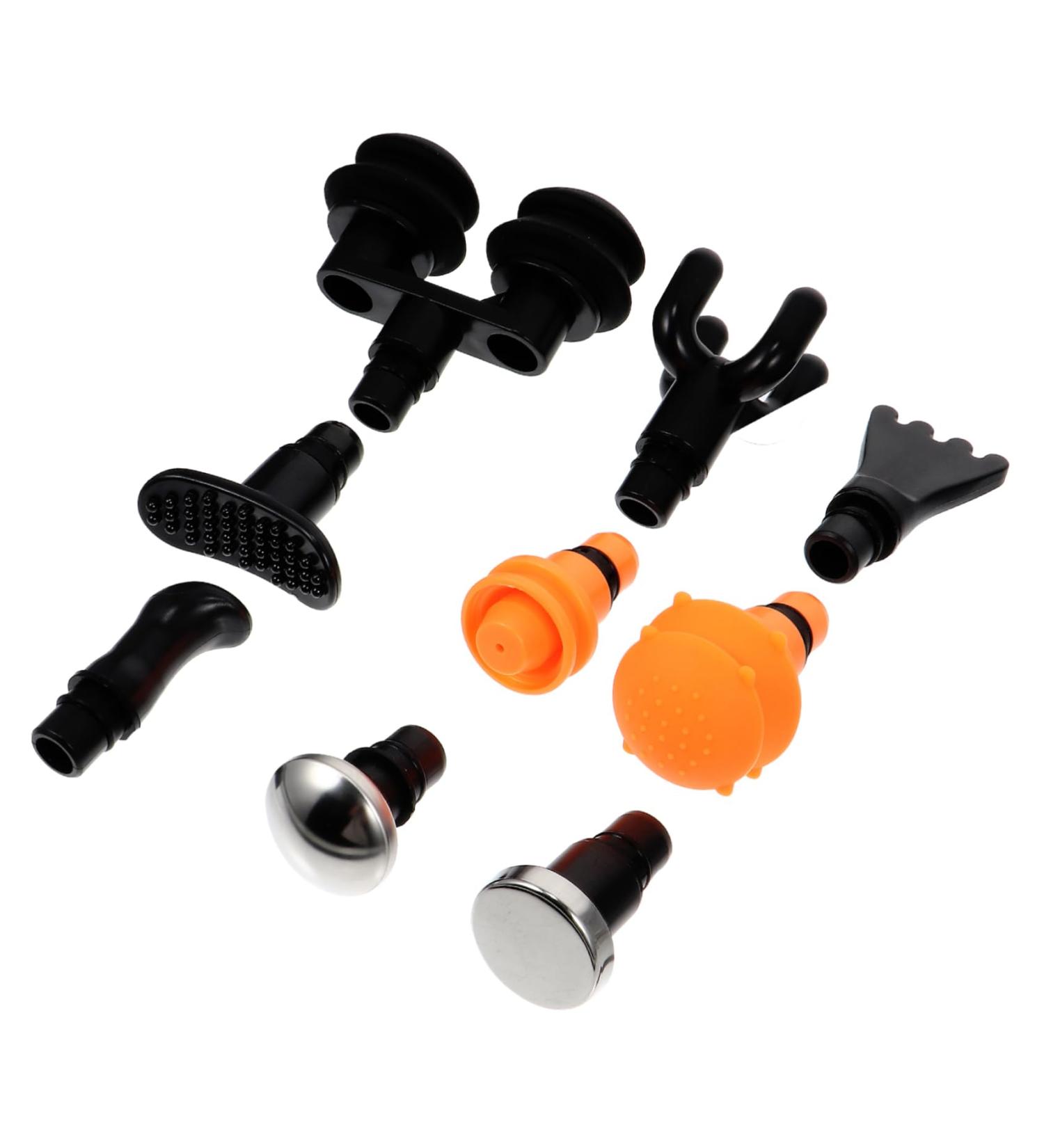 Collbath 9-Piece Percussion Massage Head Set - Black Fascia Muscle Massager & Accessories for Ultimate Body Relaxation | International Shipping Available - Buy Online on GoSupps.com