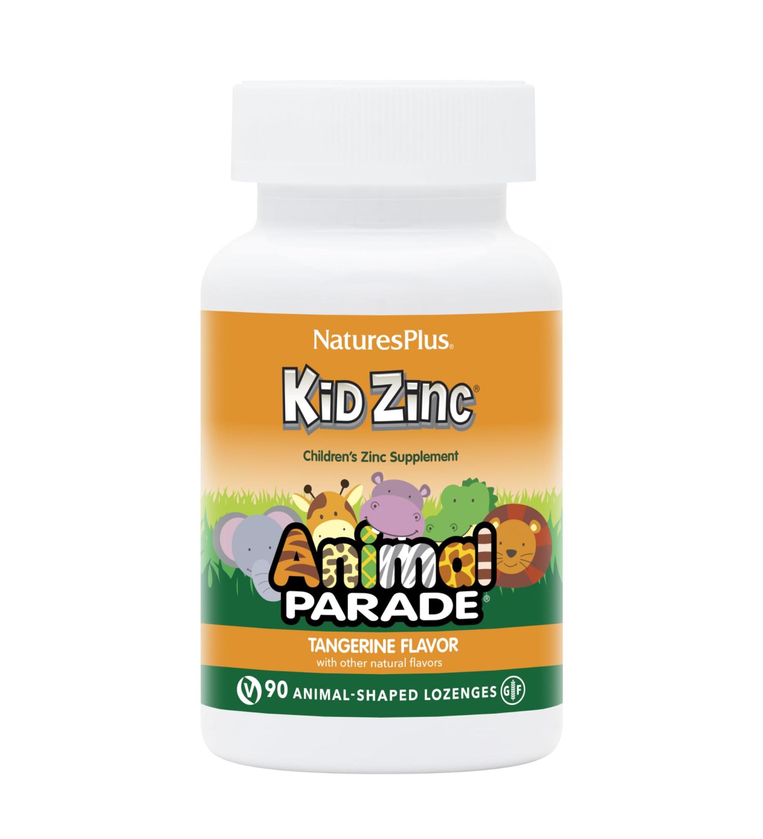 NaturesPlus Animal Parade KidZinc Tangerine Flavor - 90 Animal-Shaped Lozenges - Organically Chelated Zinc - Vegan Gluten Free - 90 Servings - Buy Online on GoSupps.com