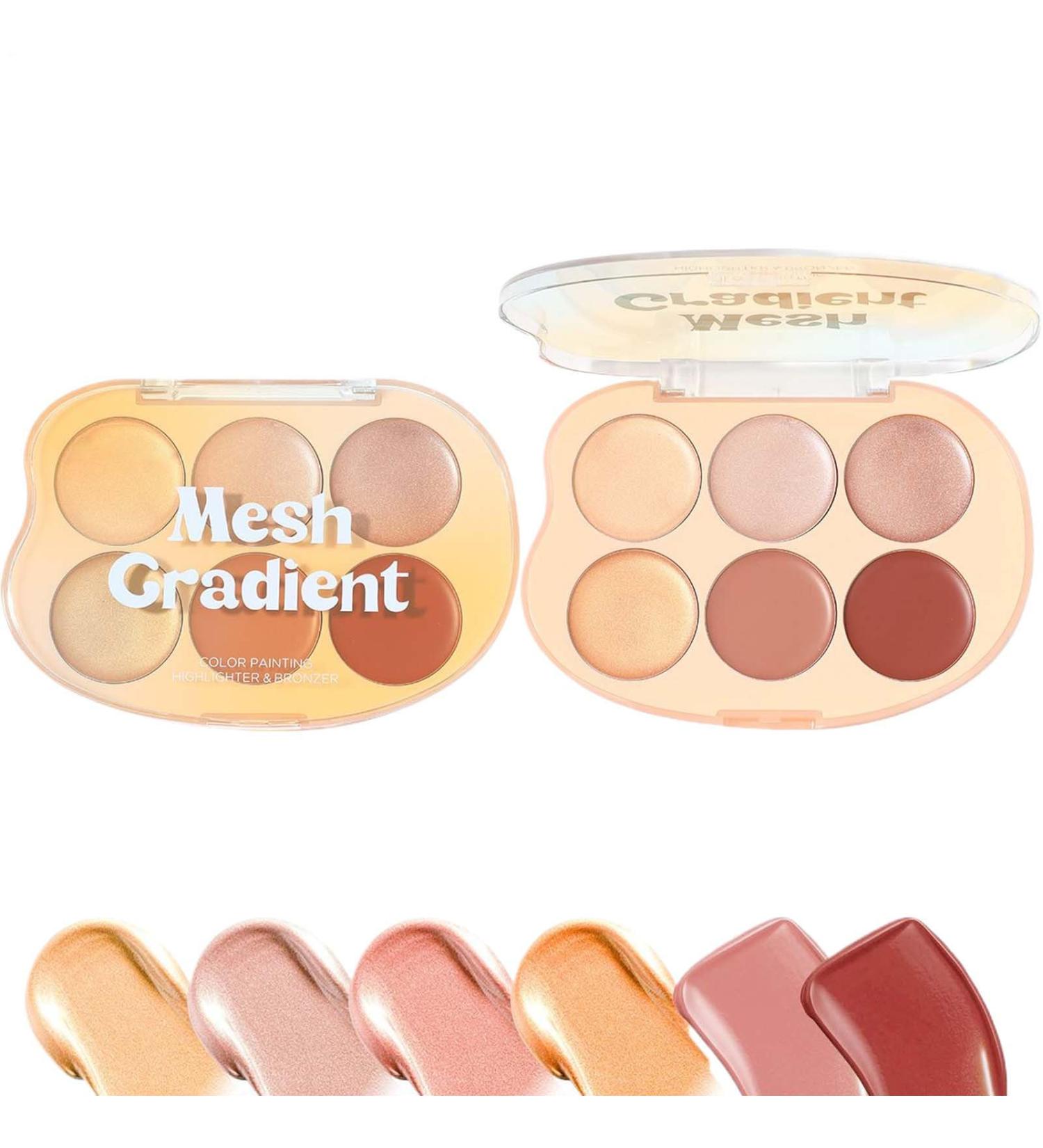 Highlighter Makeup Palette 6-Color Contour Palette | Blendable Texture Waterproof Long-Lasting Cosmetic Cream Kit for Artists Young Girls and More - Buy Online on GoSupps.com
