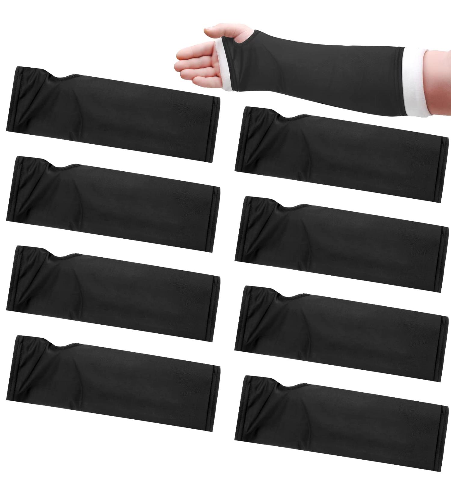 Black Arm Cast Cover - Short Arm Sleeve Protector for Cast Decorations - 8 Pcs, Washable & Removable - 11 Length x 9-11 Circumference - Buy Online on GoSupps.com