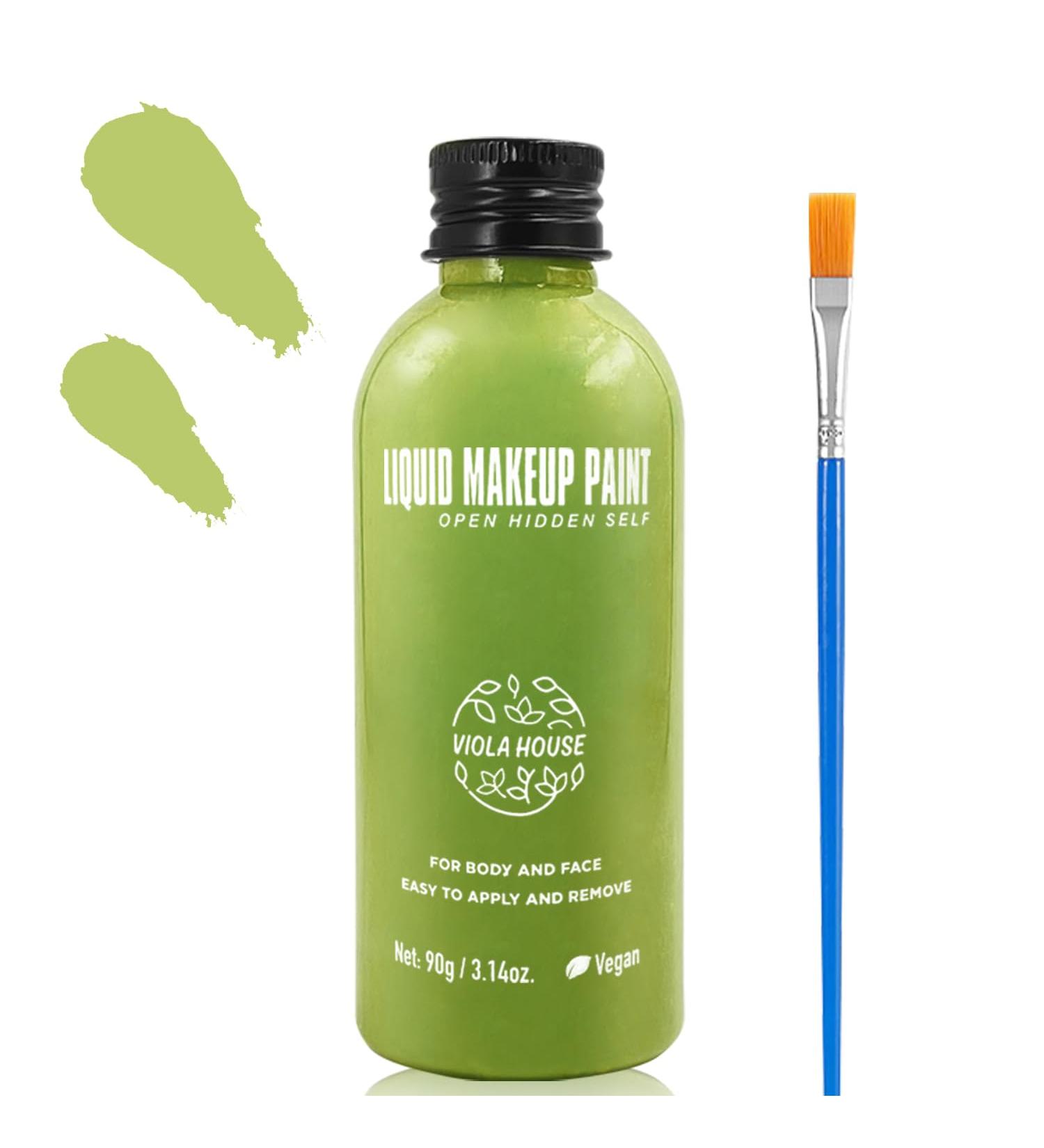 VIOLA HOUSE 6 Colors Liquid Face & Body Paint Set, Fluorescent Green, with 3 Brushes - Great for Halloween Party & Cosplay Makeup - Buy Online on GoSupps.com