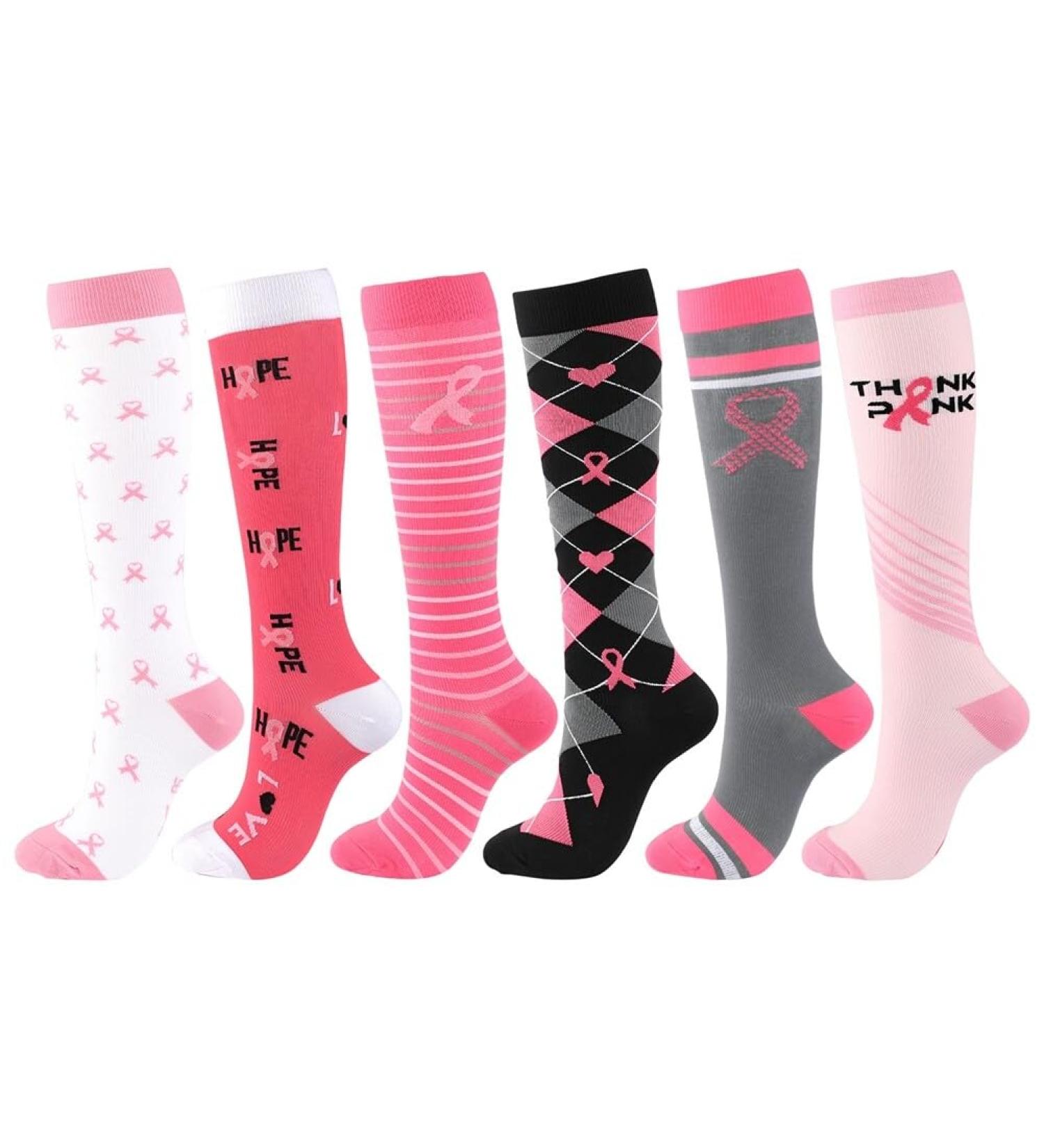Buy Asudaro Women Compression Stockings - 6 Pairs Colorful Elastic Socks for Pregnancy Leisure & Sports | Warm Thrombosis Support Socks S-M - Buy Online on GoSupps.com