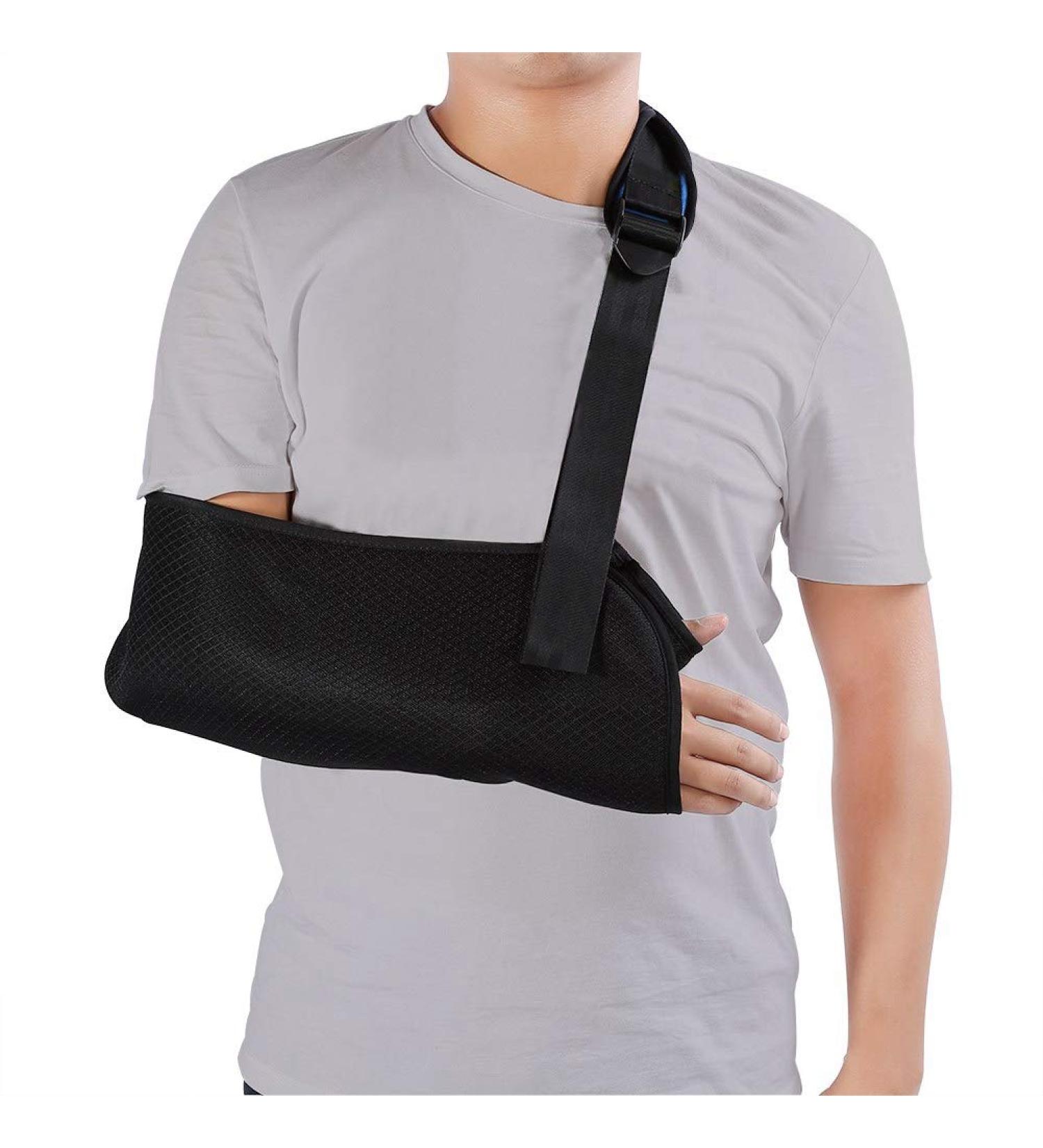 Buy Black Universal Arm Sling for Shoulder Injury | Adjustable Padded Shoulder Immobilizer for Rotator Cuff & Wrist Surgery | Unisex Design - Buy Online on GoSupps.com