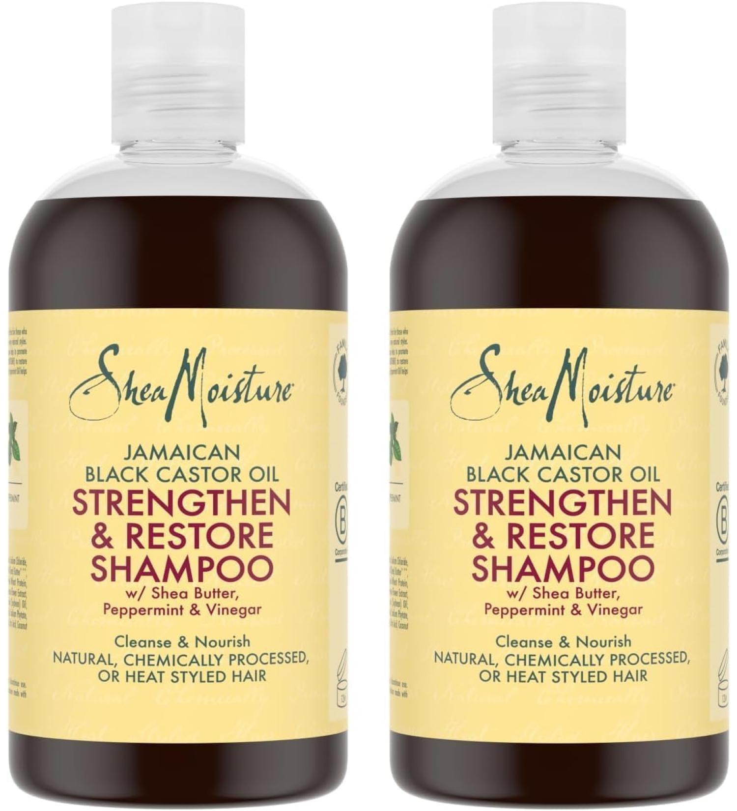SheaMoisture Strengthen & Restore Shampoo ultimate moisture for natural chemically treated or heat styled hair Jamaican Black Castor Oil 2 x 384 ml - Buy Online on GoSupps.com