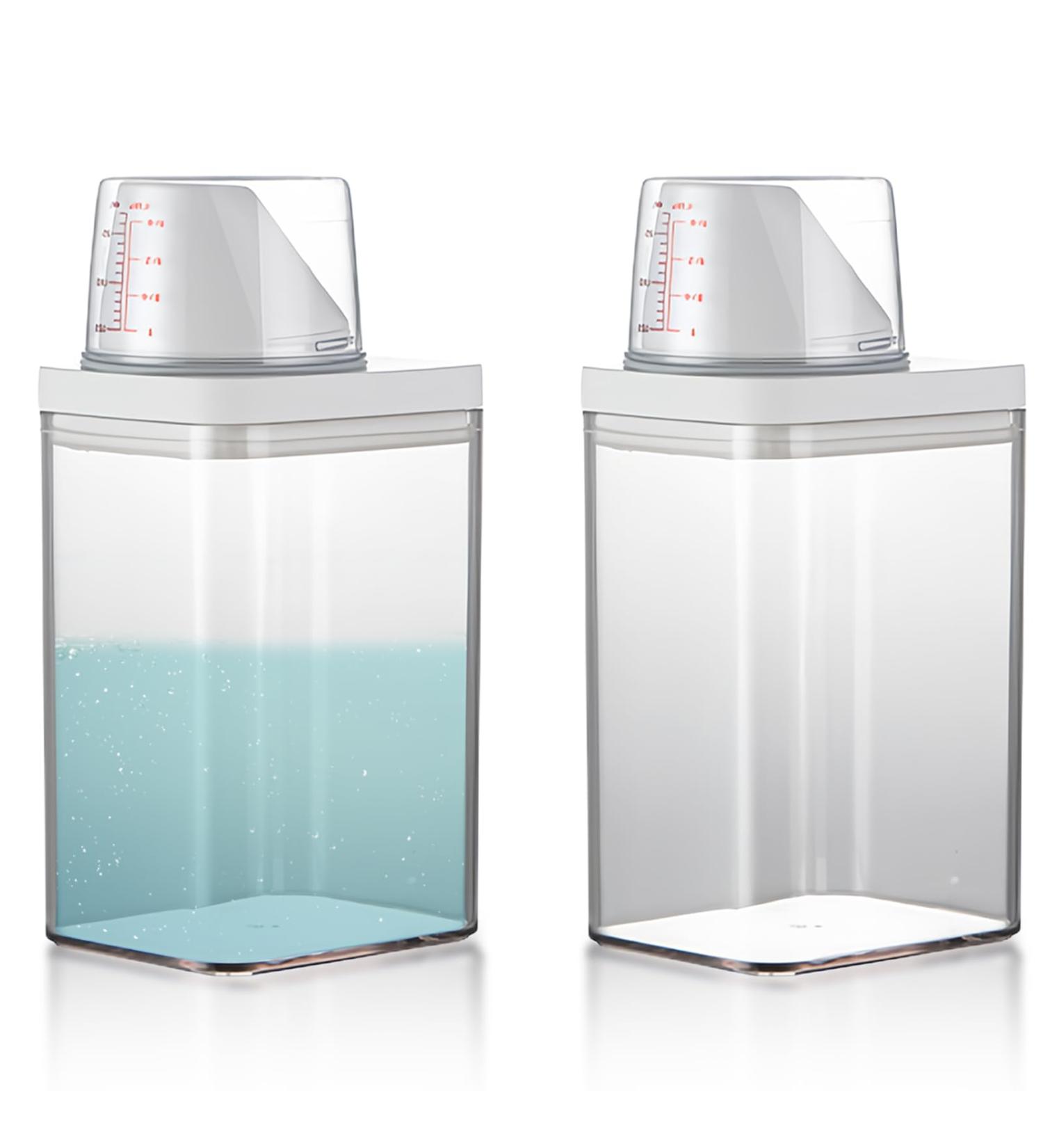 1100 ml Laundry Detergent Dispenser with Measuring Cup: Washing Powder Dispenser Washing Powder Storage Box Storage Bucket Detergent Box for Fabric Softener Laundry Detergent Storage - Buy Online on GoSupps.com