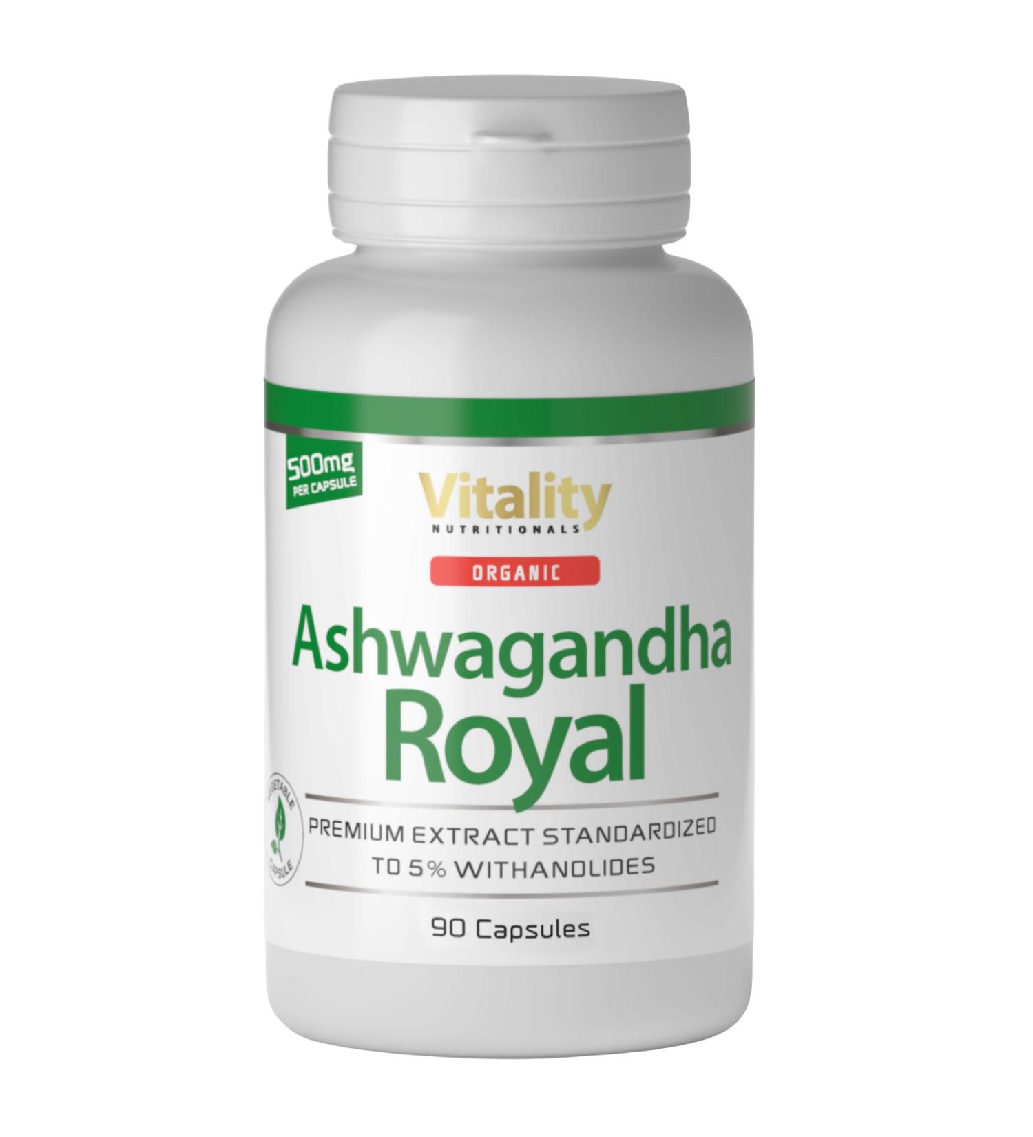 Ashwagandha 500mg Capsules - Vegan 3-Month Supply | Premium Antioxidant Supplement | Vitality Nutritionals by Vitaminexpress - Buy Online on GoSupps.com