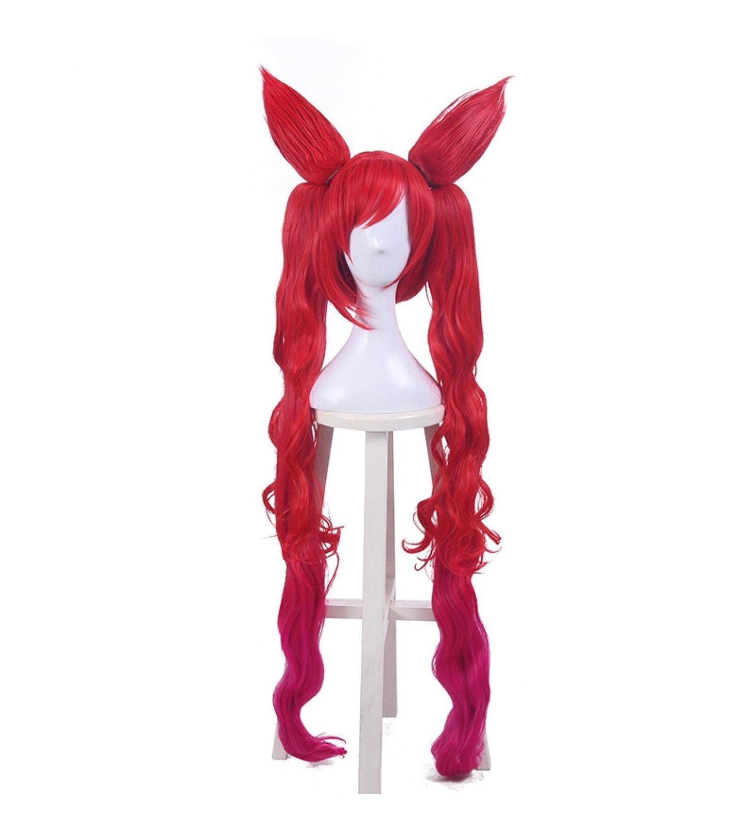 Ydound Anime Cosplay Wig - Star Guardian Jinx Long Red & Pink Heat-Resistant Synthetic Hair - Buy Online on GoSupps.com
