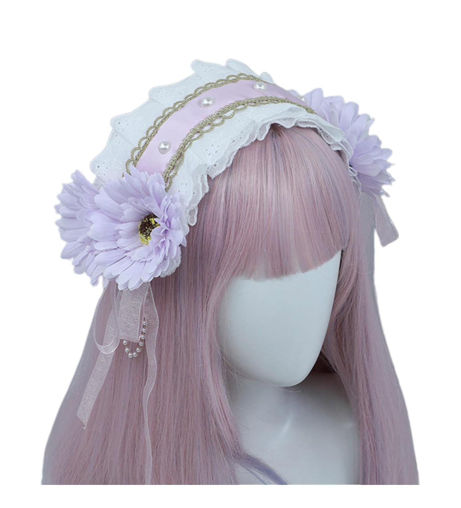 amangul Sweet Hair Women Washing Face Hairband Pleated Laces Elegant Flower Shape Headbands Hair Hoop for Girls - Buy Online on GoSupps.com
