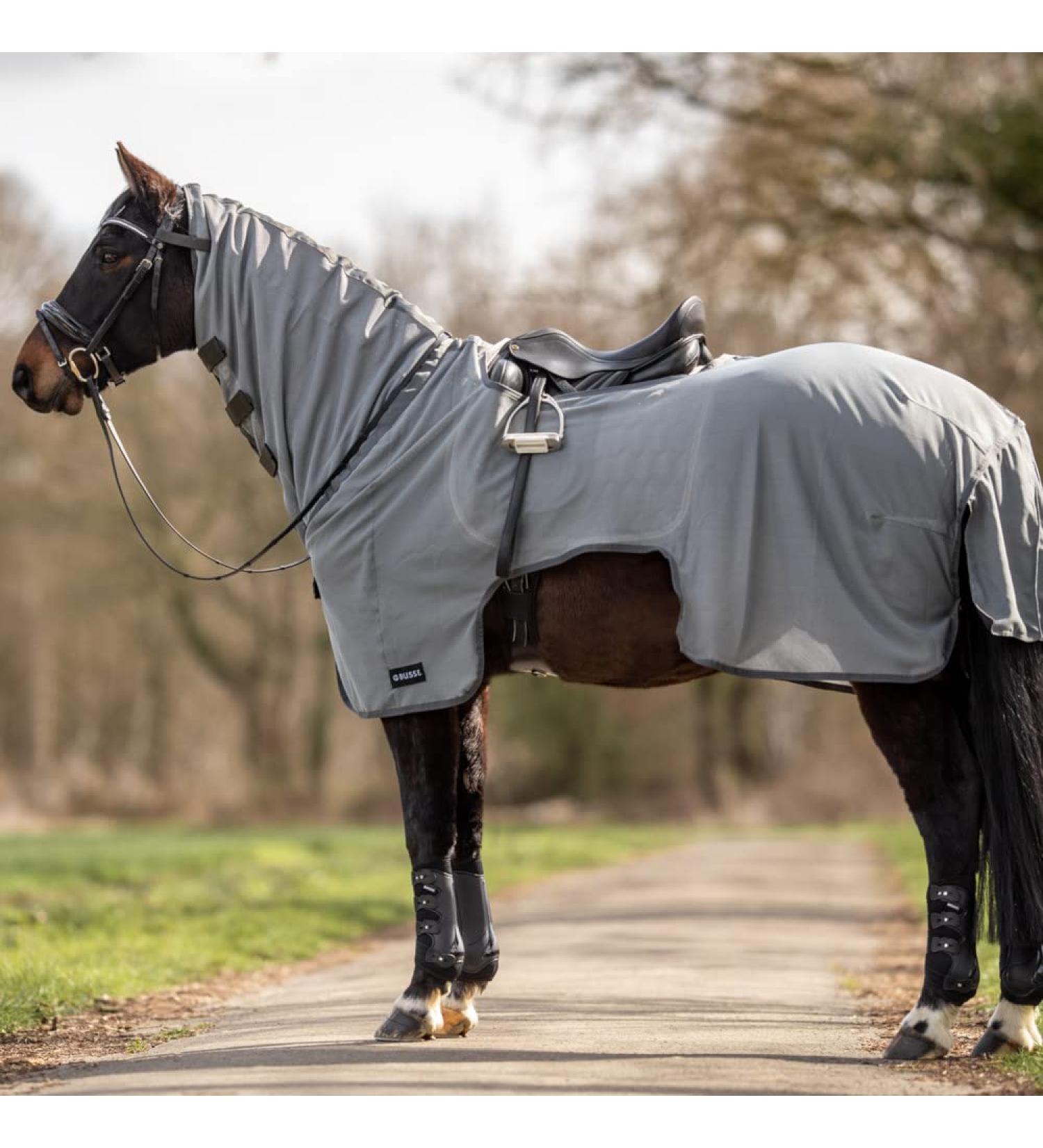 Busse Fly Riding Blanket Moskito III Navy with Neck Part 125 Grey (Anthracite)