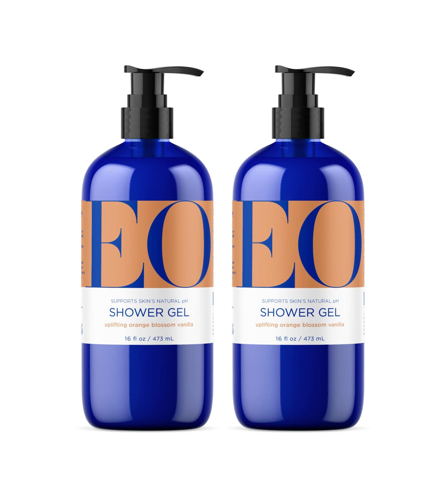 EO Shower Gel Body Wash 16oz (Pack of 2) - Orange Blossom & Vanilla | Organic Plant-Based Skin Conditioning Cleanser - Buy Online on GoSupps.com