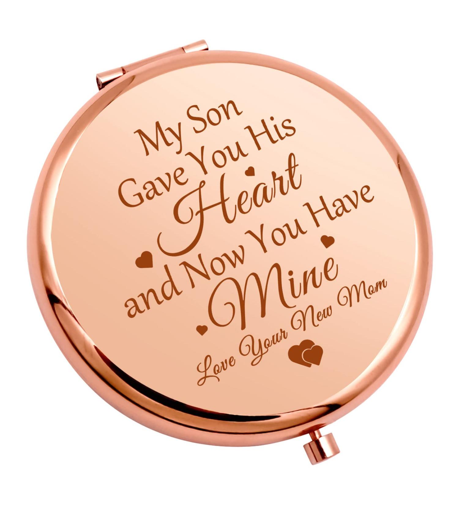 Daughter in Law Wedding Gift Compact Makeup Mirror - Mother & Father in Law Appreciation Gift | Bridal Shower, Birthday, Stepdaughter Personal Mirror - Buy Online on GoSupps.com