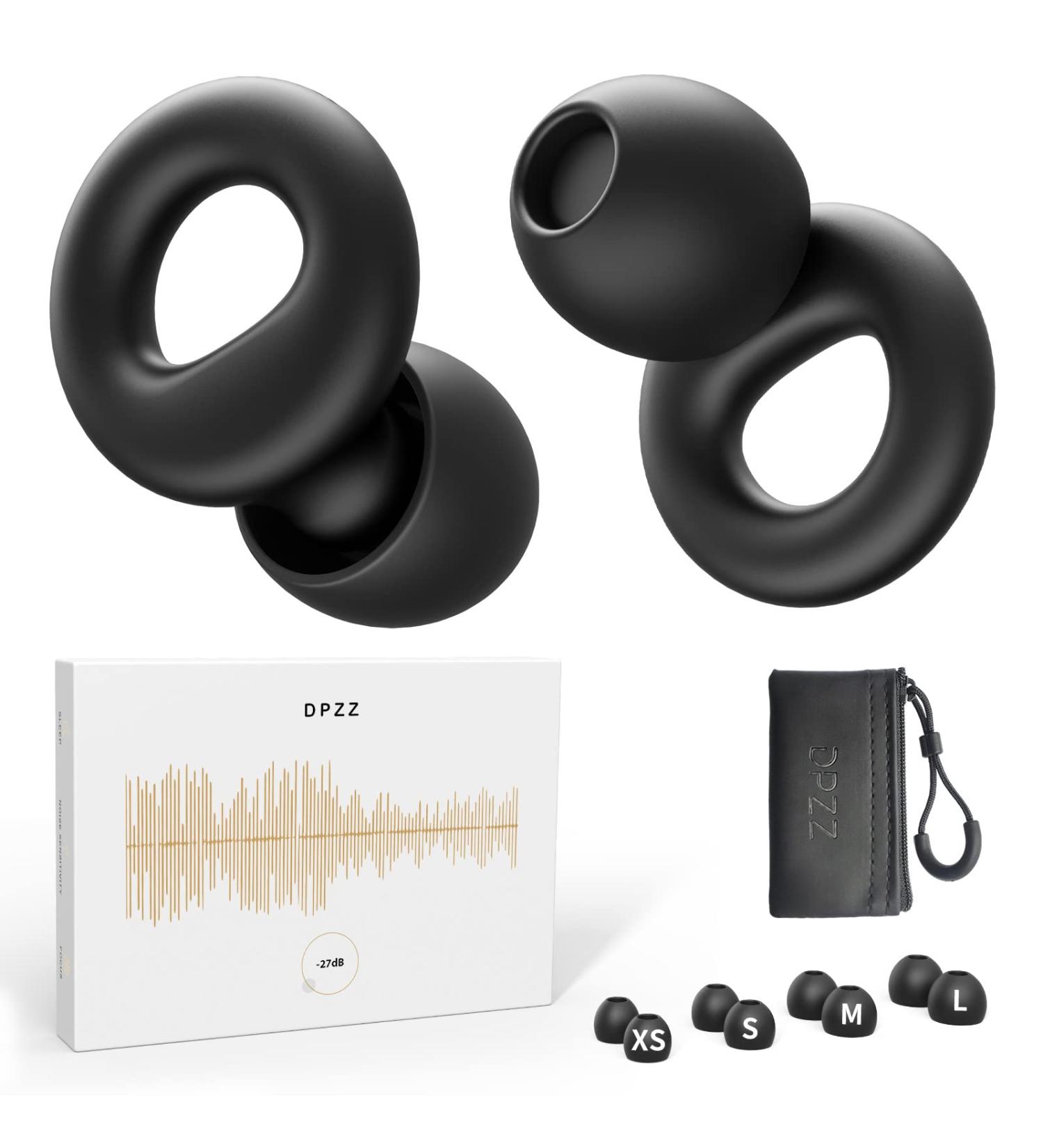 Sleeping Ear Plugs - 2 Pairs Reusable Soft Comfortable 27dB Noise Reduction - Ideal for Side Sleepers - Black - Buy Online on GoSupps.com