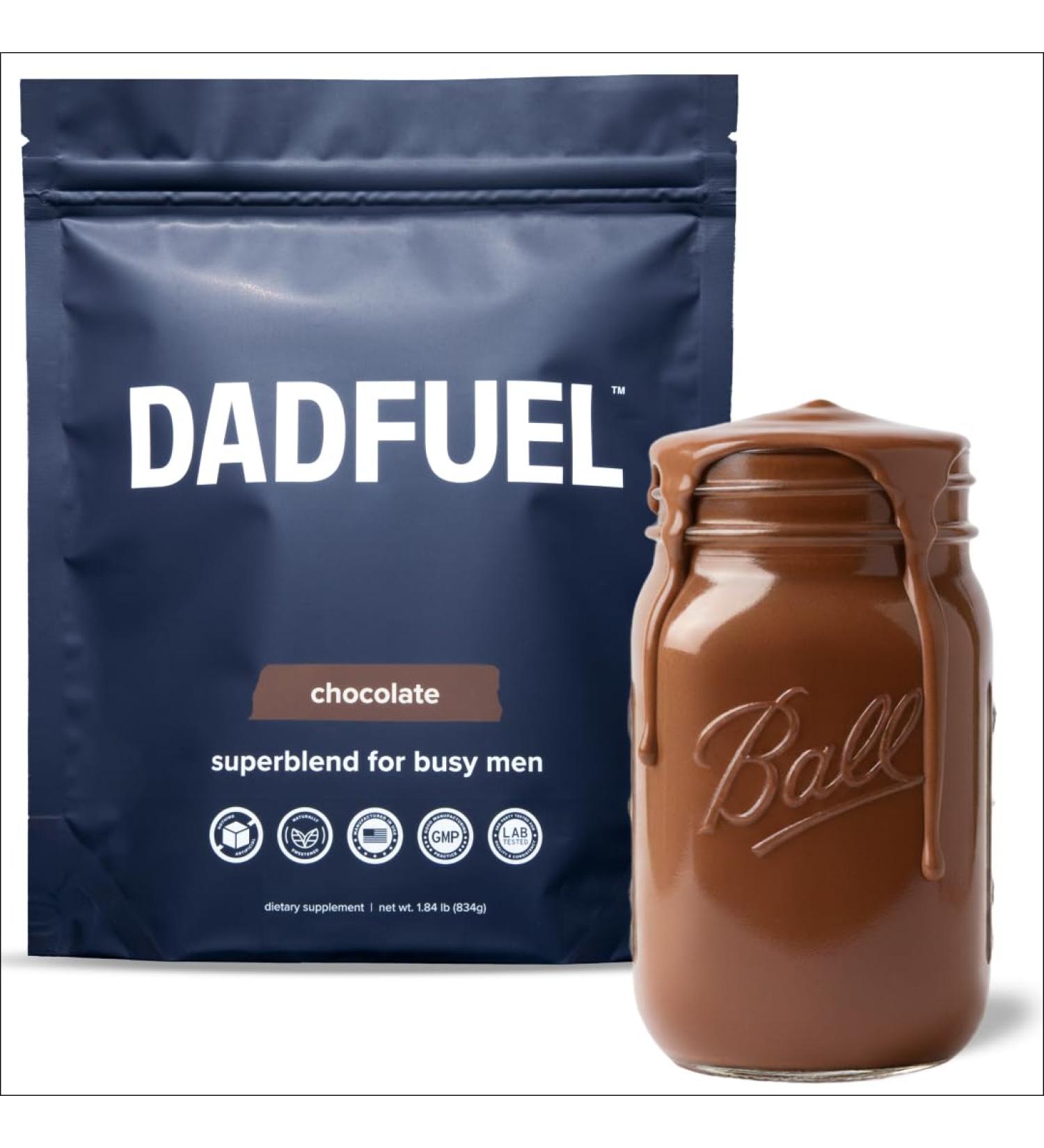 DADFUEL All-in-One Meal Replacement Shake for Men | 25g Whey Protein Isolate + 70+ Superfoods & Nutrients | Non-GMO Gluten-Free No Added Sugar | Smooth Taste Easy Mix | 15 Servings Chocolate 32 Ounce (Pack of 1) - Buy Online on GoSupps.com