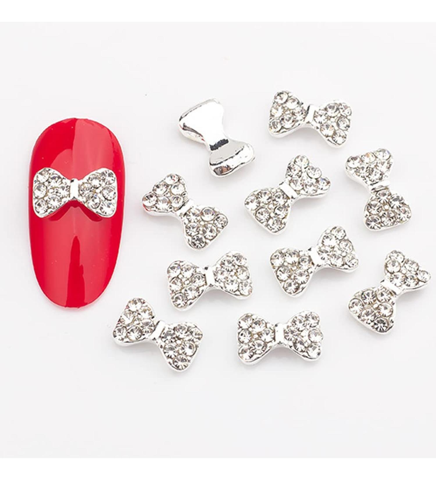 10pcs 3D Nail Art Crystal Rhinestone Bow Big Gems Charms for Nail Art Decoration Jewelry Sparkle Craft DIY Beads (#3036 10pcs)