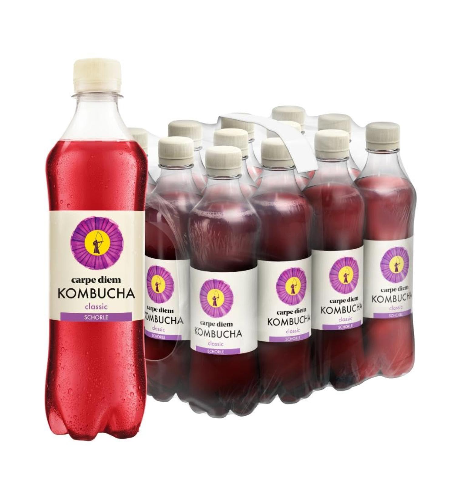 Buy Carpe Diem Kombucha Classic Schorle 12-Pack (500 ml) - Refreshing Probiotic Beverage for Global Shipping - Buy Online on GoSupps.com
