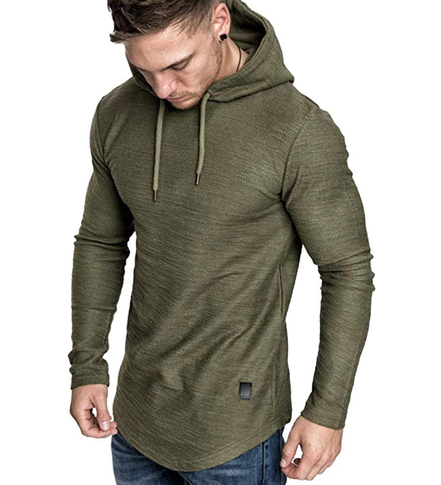 Men's Lightweight Athletic Hoodie - Breathable Sport Sweatshirt in Solid A-Green (X-Large) - Buy Online on GoSupps.com