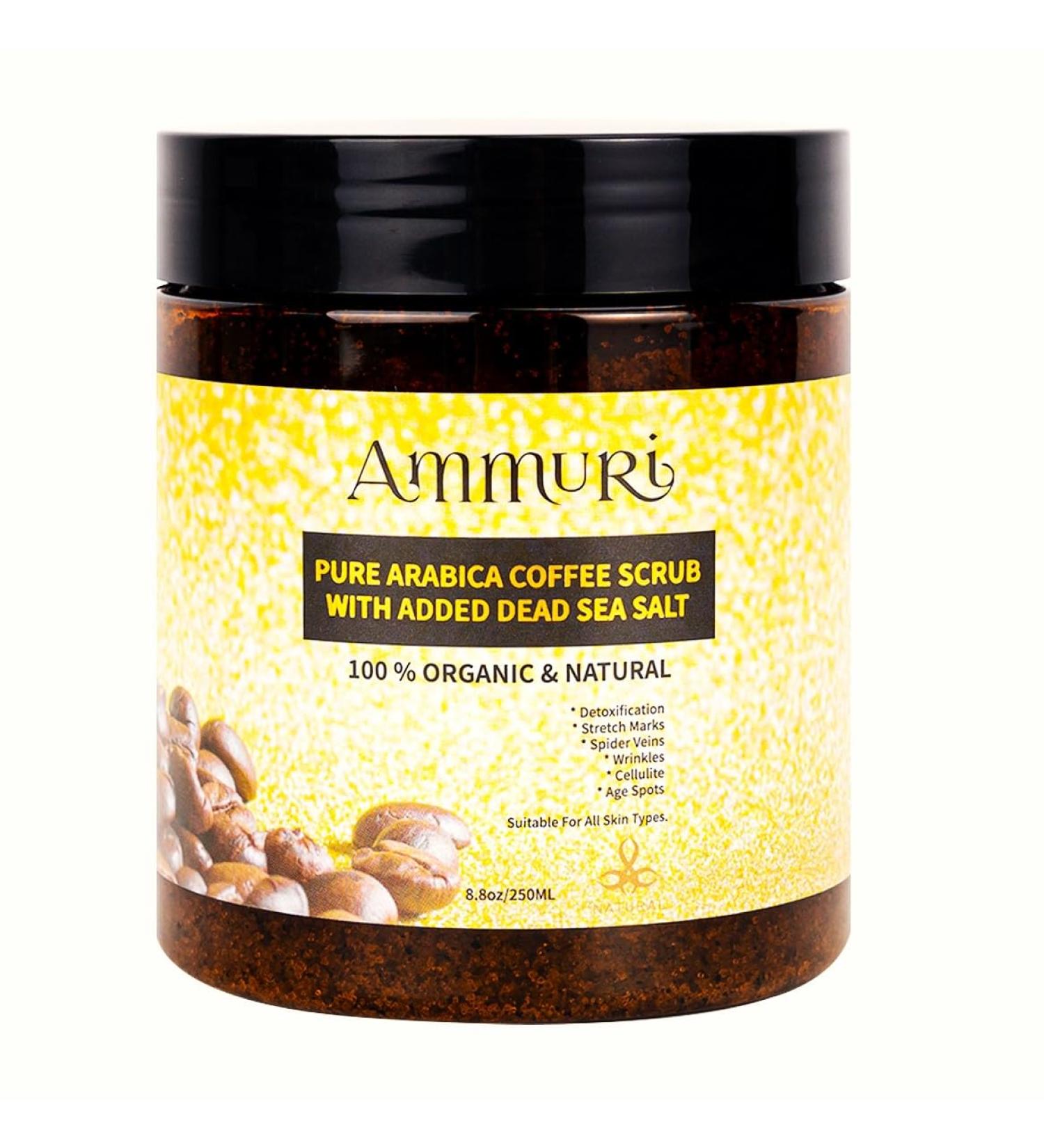 Dead Sea Salt Scrub with Pure Coffee Arabica | Anti-Cellulite Exfoliant for Face Body Legs & Foot | Hydrating Treatment for Stretch Marks Wrinkles & Varicose Veins | Boosts Circulation for Men & Women - Buy Online on GoSupps.com