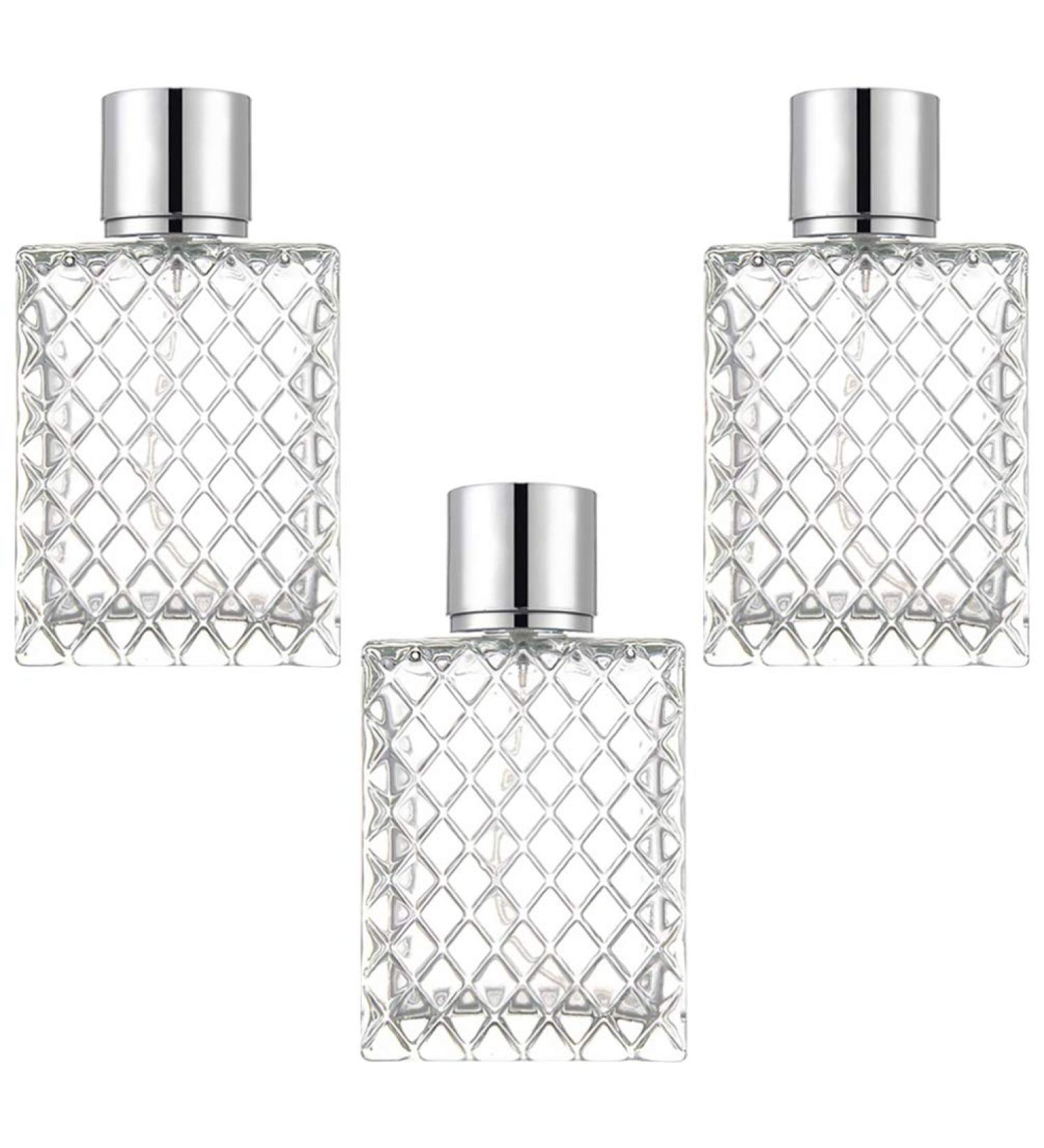 Lurrose 3pcs 100ml Square Perfume Bottles - Empty Glass Spray Atomizers for Perfume & Liquid | International Shipping - Buy Online on GoSupps.com
