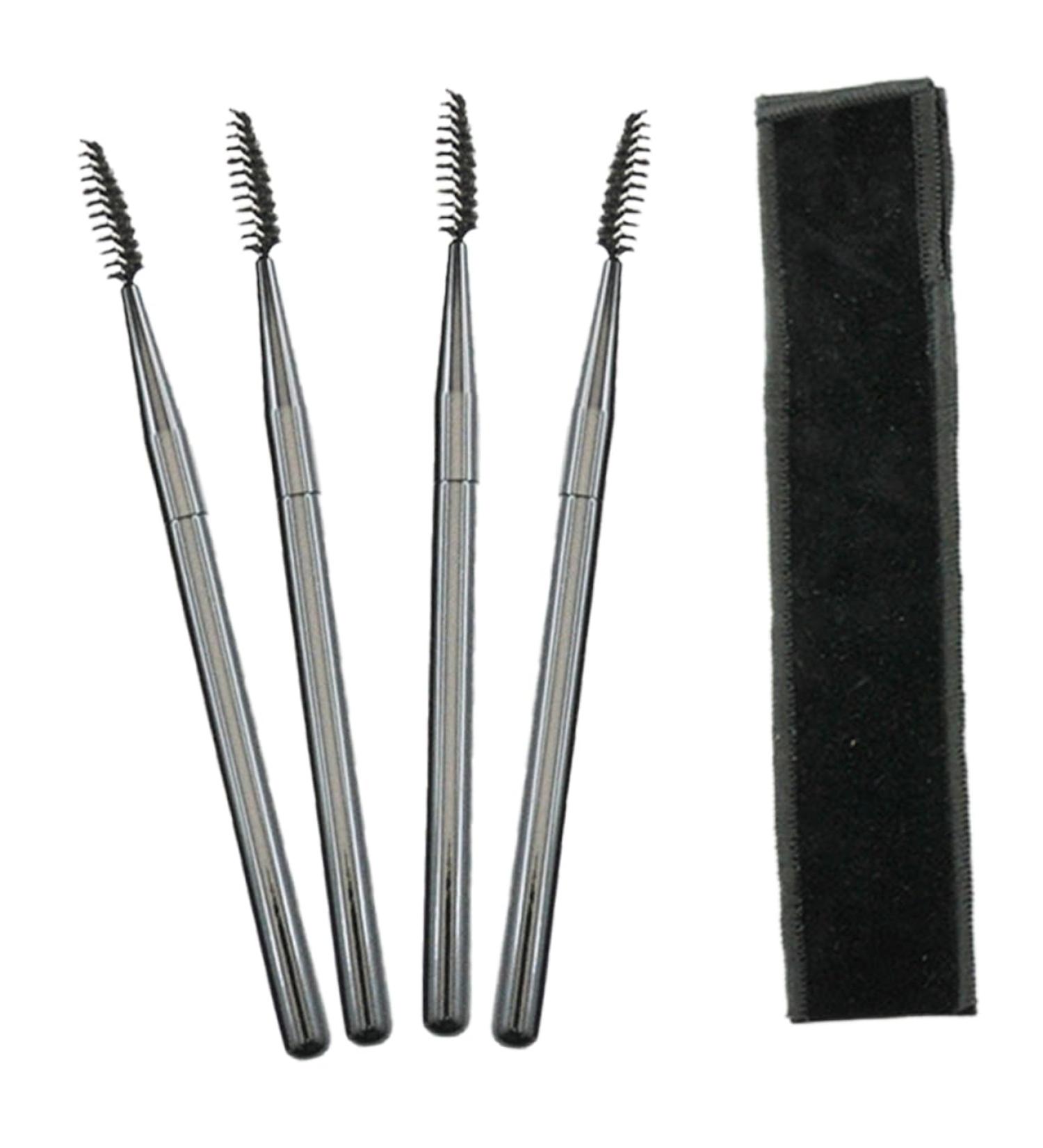 4pcs Eye Makeup Tools Set - Eyebrow Brush Lash Wand Cleaning Kit & More | Perfect for Eyelash Extensions & Beauty Care - Buy Online on GoSupps.com
