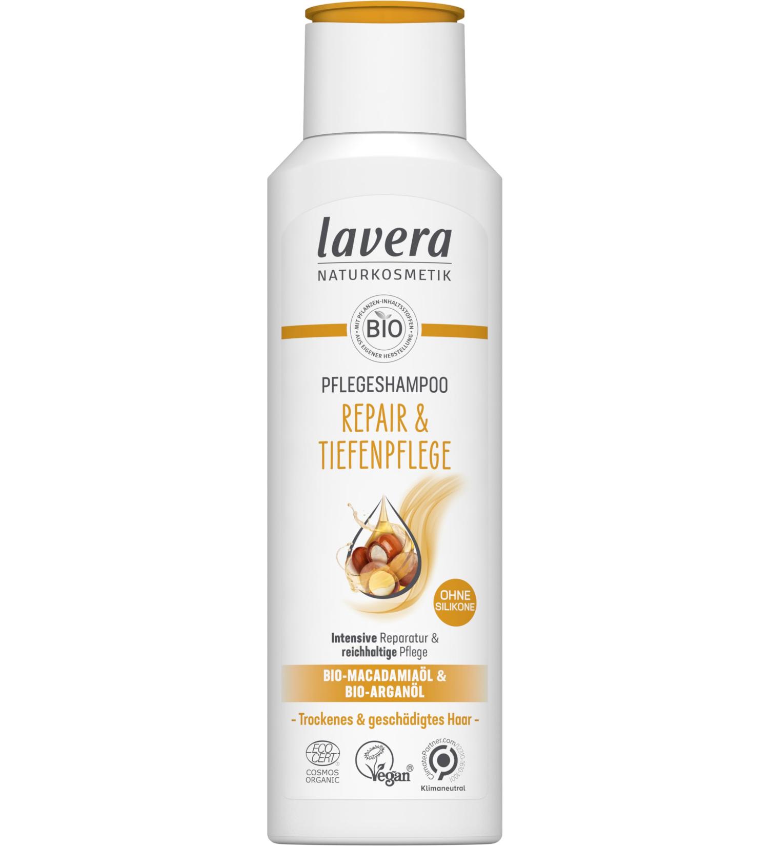  lavera lavera Expert Repair Deep Care Maintenance Shampoo with organic macadamia oil and organic quinoa Intense and rich hair care Natural cosmetics Vegan Organic (1 x 250 ml) - Buy Online on GoSupps.com