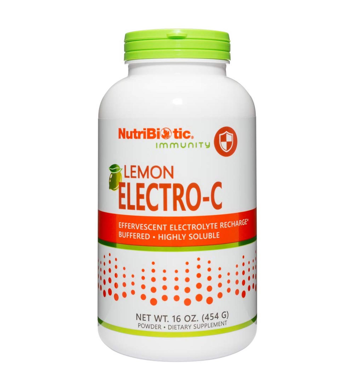 NutriBiotic Immunity Lemon Electro-C Powder 16 oz - Boost Immunity & Energy - Buy Online on GoSupps.com