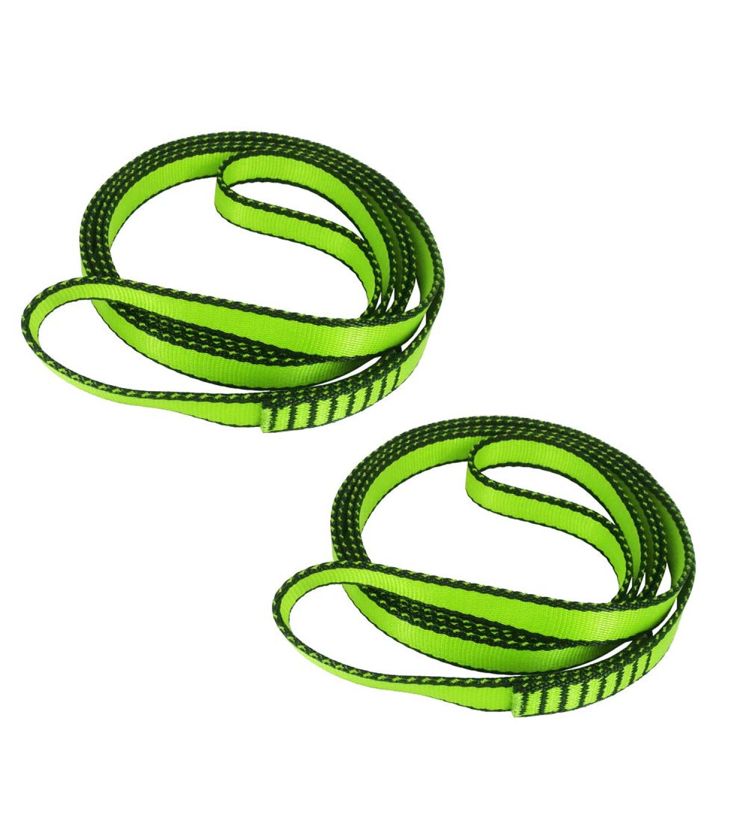 FOSER 18mm Nylon Climbing Sling Runner - 23KN - Green - 120cm/48inch - for Rock Climbing, Mountaineering, Hiking - 2pcs - Buy Online on GoSupps.com