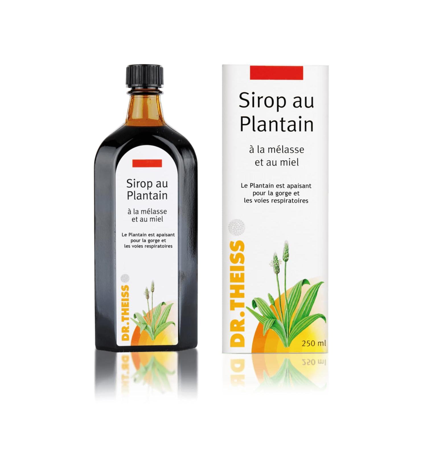 Dr Theiss - Plantain Syrup - Sweet & Soothing for the Throat - Helps Clear the Airways - Selected Plants and Honey - Bottle 250 ml