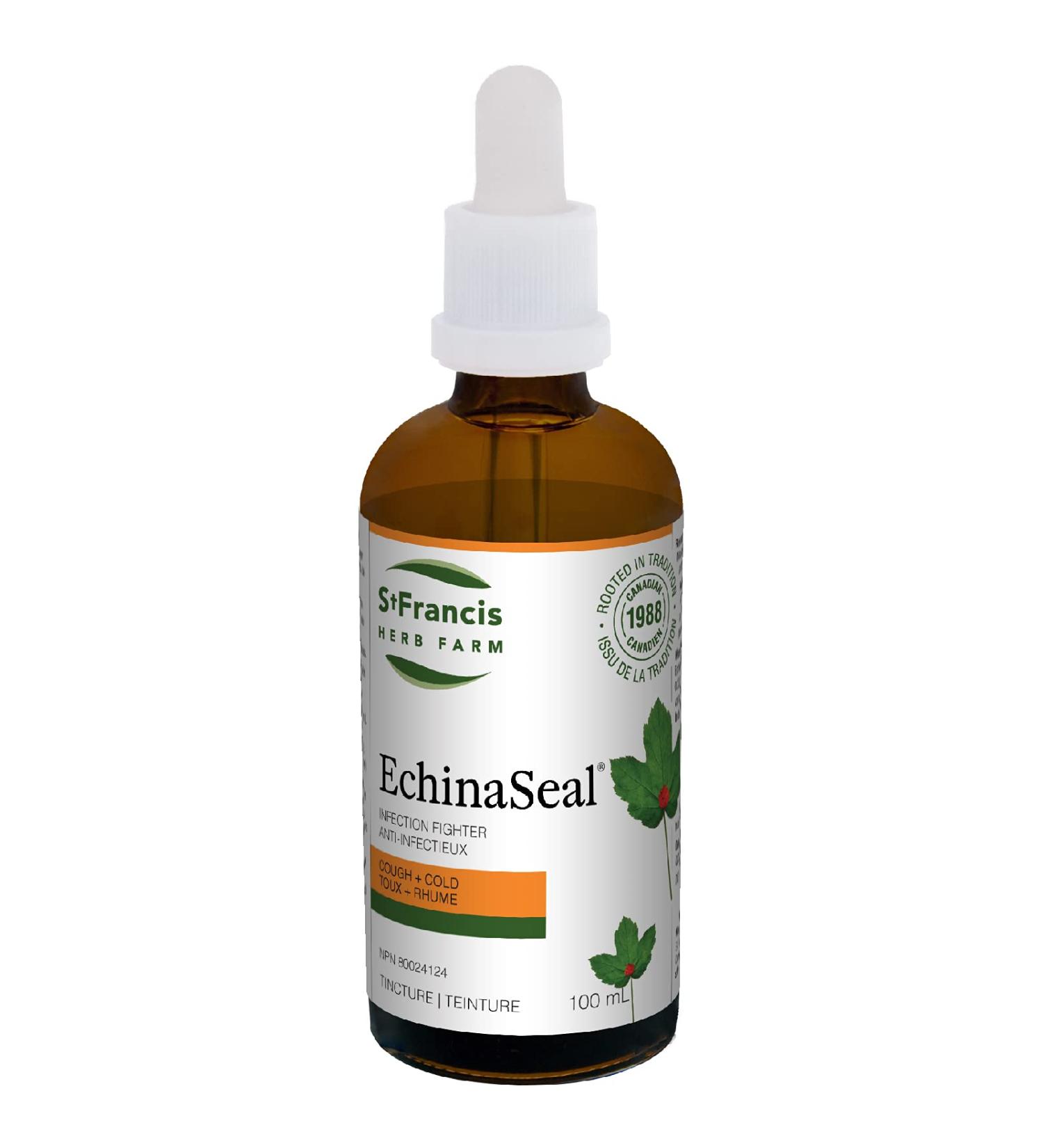 St. Francis Herb Farm Echinaseal Herbal Tincture | Infection Fighter Against Cold and Flu | Helps Relieve Sore Throats | Propolis | Wild Indigo | Goldenseal | 100mL 100 mL - Buy Online on GoSupps.com
