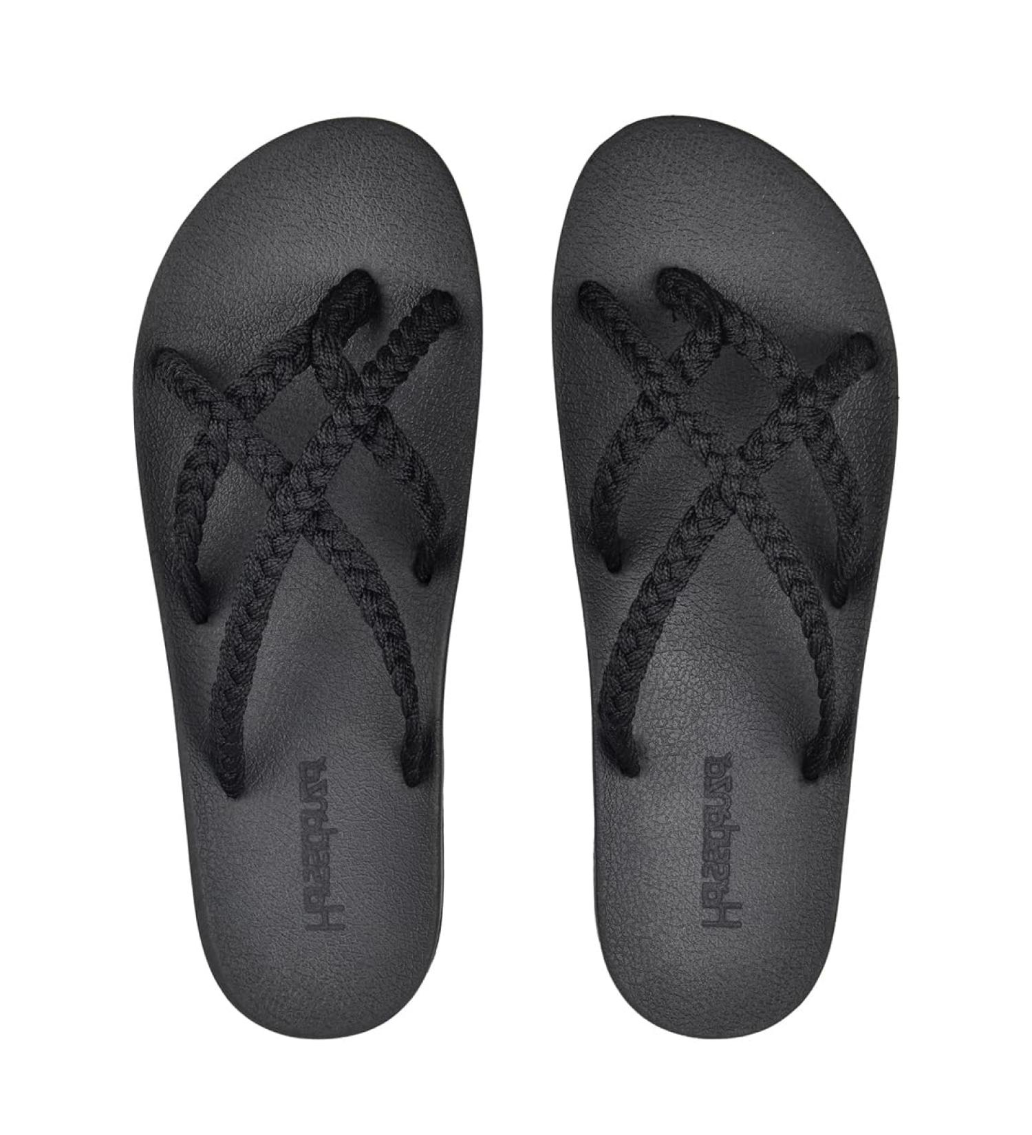 Harsidanzar Women's Flop Flops with Arches - Braided Strap Sandals Soft Water Shoes for Beach Pool & Vacation - HL201E 39 EU Black - Buy Online on GoSupps.com